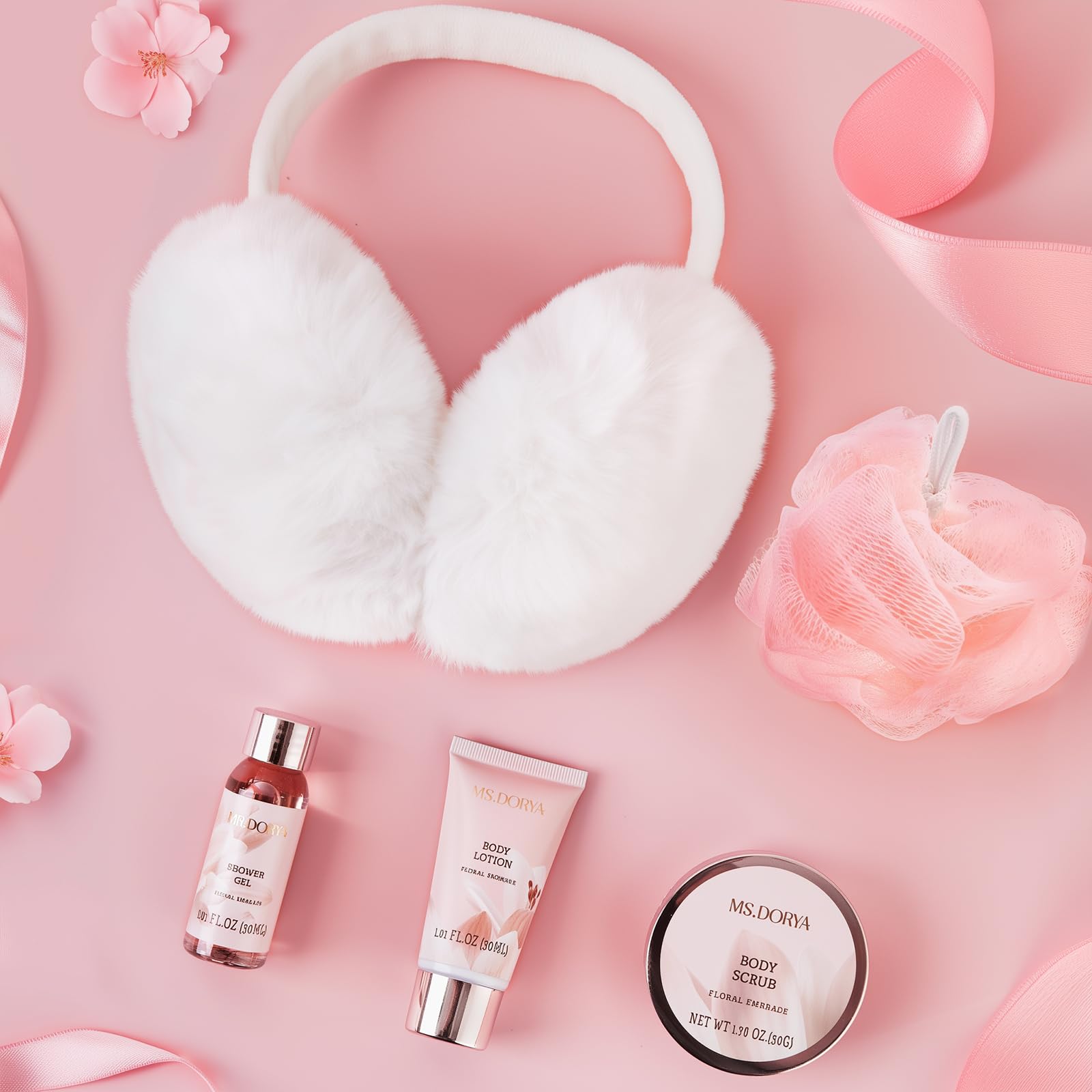 Relaxing Spa Gift Basket for Women - 5 Piece Self Care Set with Body Lotion & Plush Earmuffs | Perfect Birthday, Mother's Day & Christmas Gifts for Her, Wife, Mom or Girlfriend | Ideal for Home Spa Nights, Pampering & Stress Relief