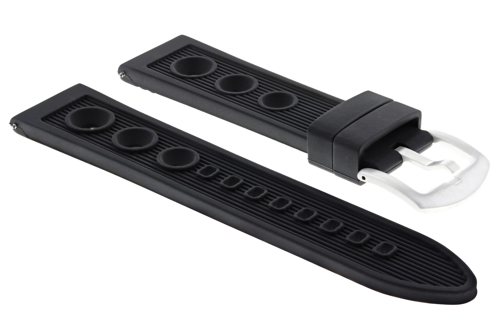 20mm Black Rubber Diver Watch Band Strap - Compatible with Breitling Superocean Abyss A17364 - Waterproof & Durable for Scuba Diving, Swimming & Outdoor Adventures