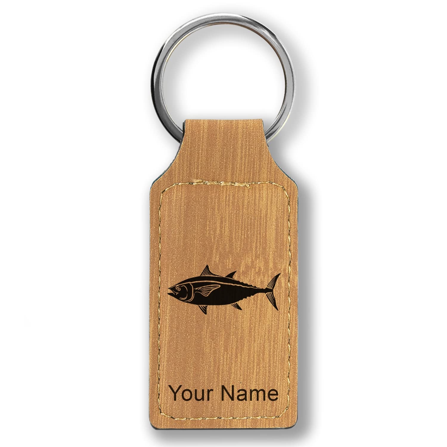 LaserGram Rectangle Keychain - Custom Engraved Tuna Fish Design - Perfect for Gifts, Promotions & Everyday Carry