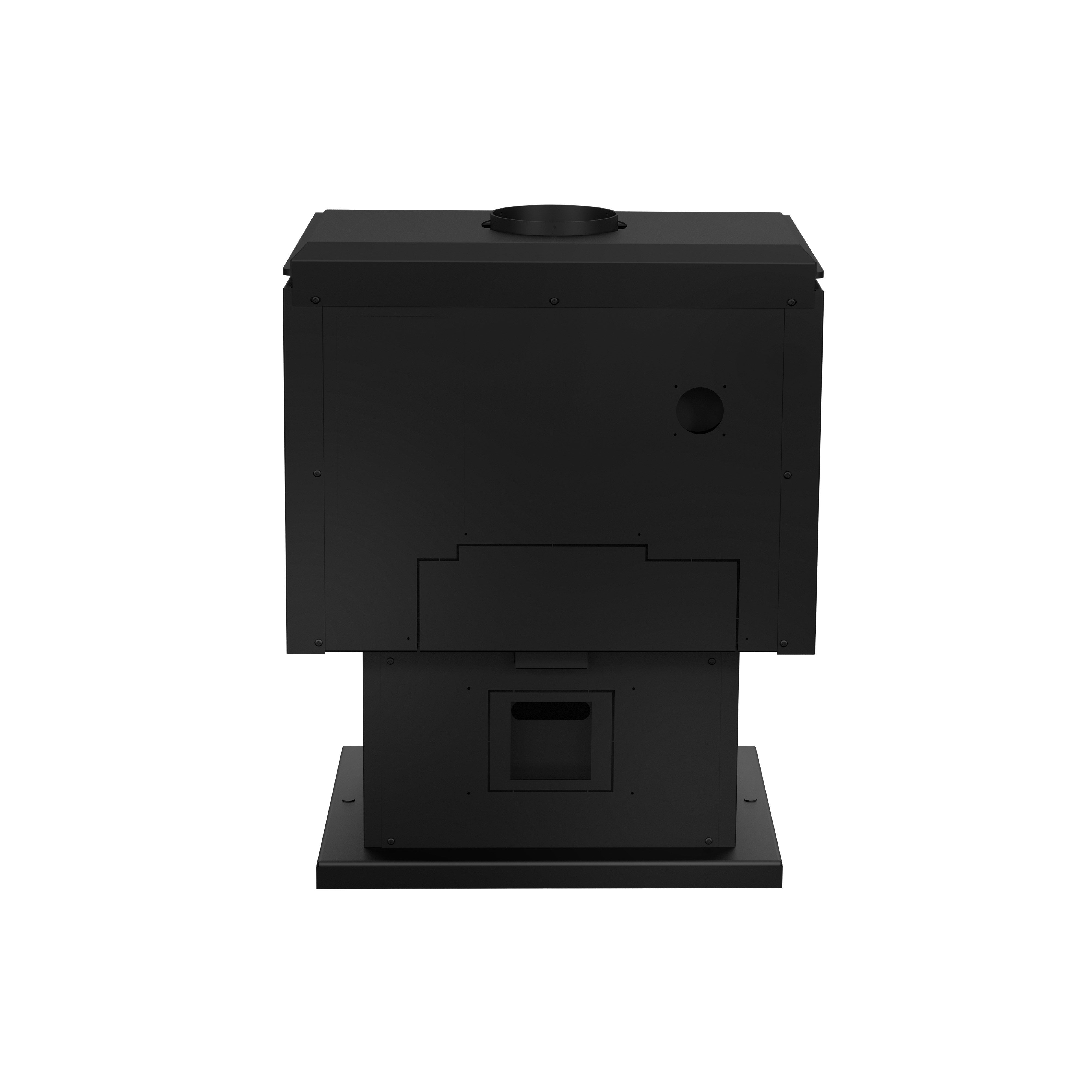 Drolet Escape 1800 EPA Certified Wood Stove - 2,100 Sq. Ft. Heating Capacity, Black Door, Pedestal Base - Perfect for Cabin, Home & Outdoor Heating