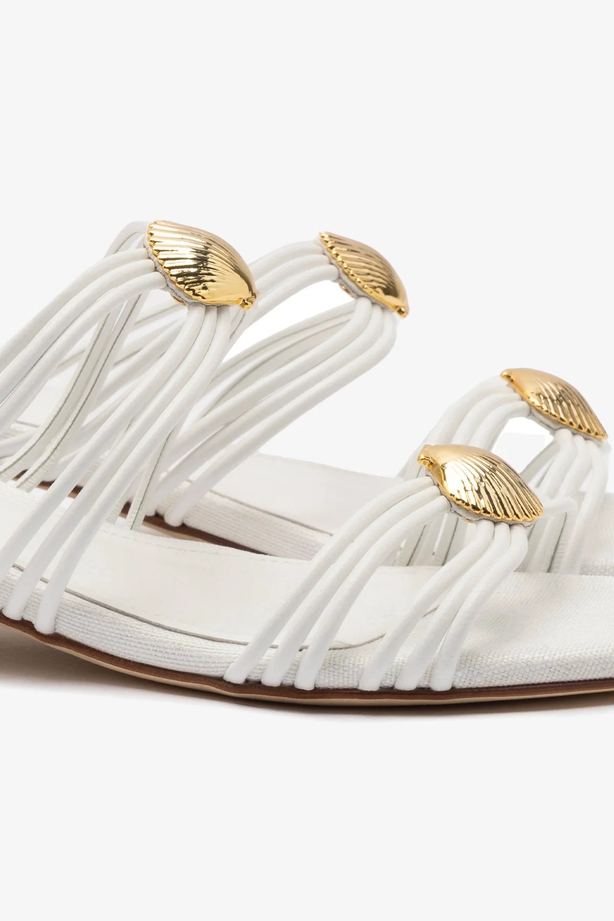 Shelly Flat Mule Shoes - White Genuine Leather Slip-On Loafers for Women | Comfortable Casual & Office Wear | Perfect for Spring, Summer and Indoor Use