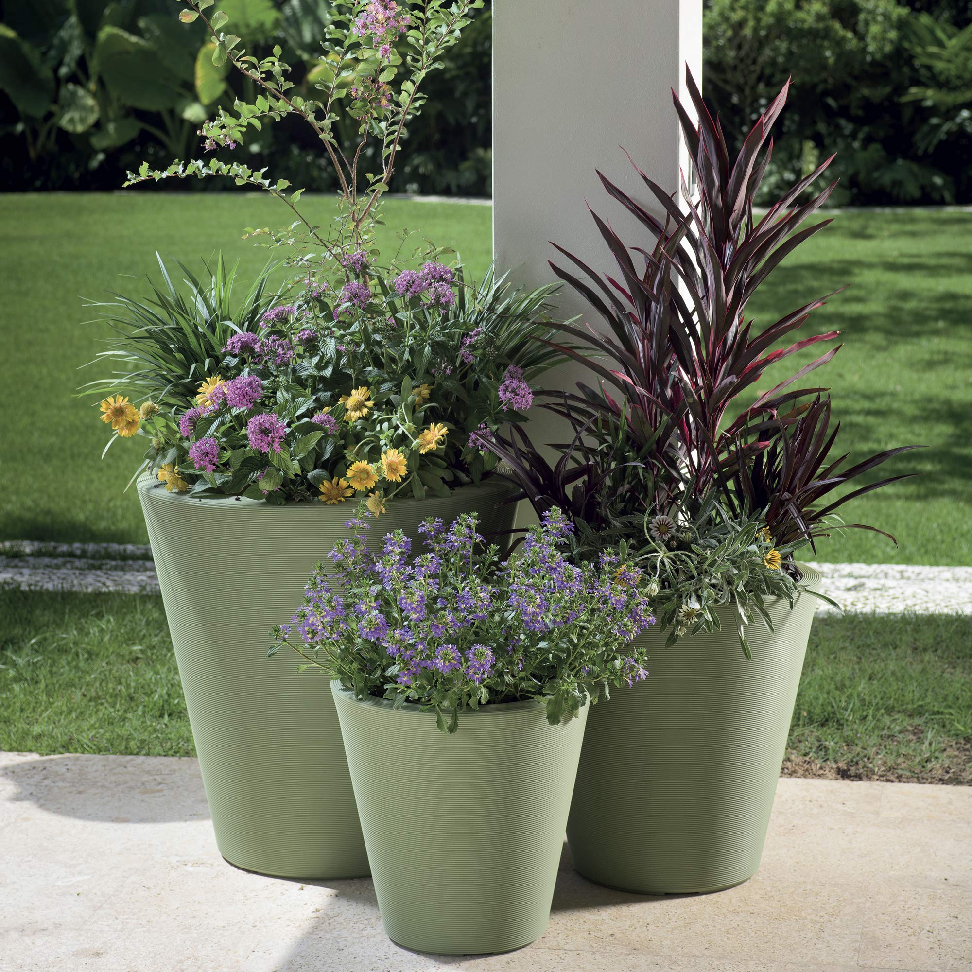 Crescent Garden Madison Planter - 20 Inch Double-Walled Plant Pot in Weathered Terracotta | Indoor/Outdoor Flower Pot for Patio, Garden & Home Decor