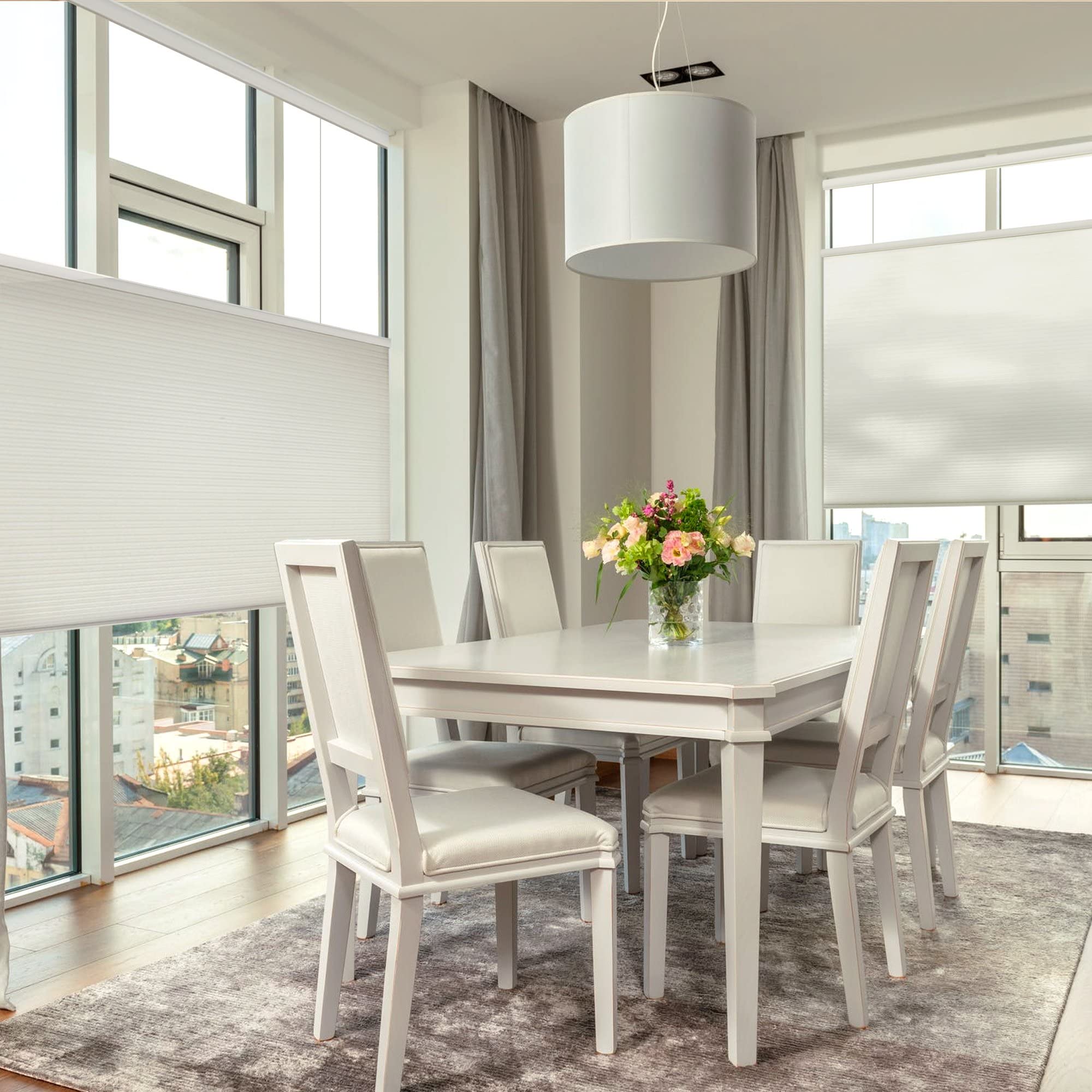 Premium Cordless Honeycomb Shades - Top Down Bottom Up Light Filtering Cellular Blinds for Windows | Energy Efficient Insulation & Noise Reduction | Warm White 51.5