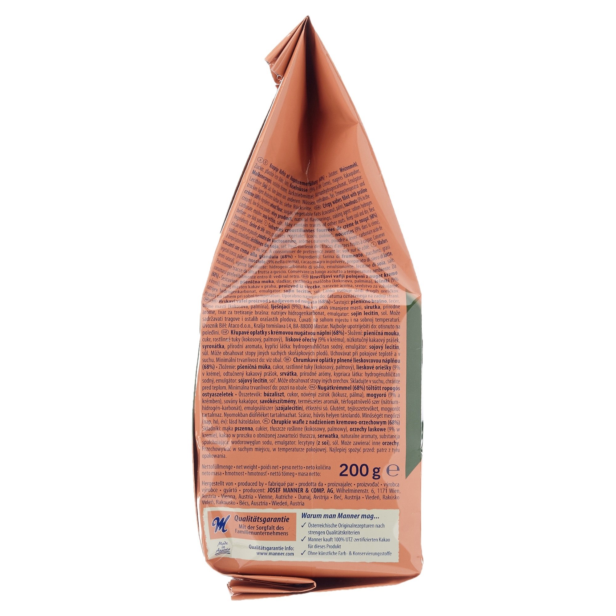 Manner Zartwaffeln Nougat Wafers - 200g Pack | Delicious Austrian Chocolate Wafer Snacks | Perfect for Gifts, Parties & Coffee Time