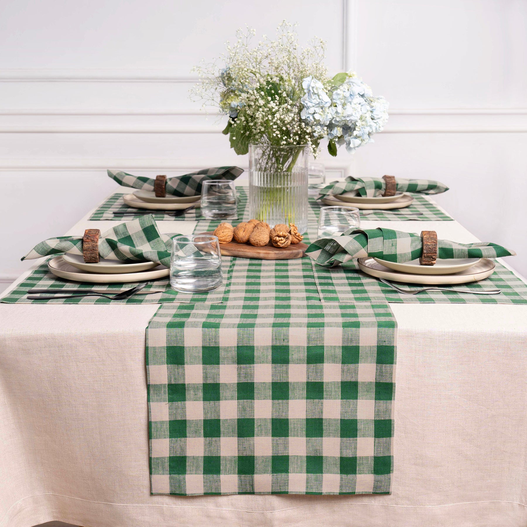 Morgan Check Table Runner - Classic Plaid Cotton Tablecloth for Dining & Kitchen Decor - Perfect for Holiday Dinners, Parties & Farmhouse Style Home Decor