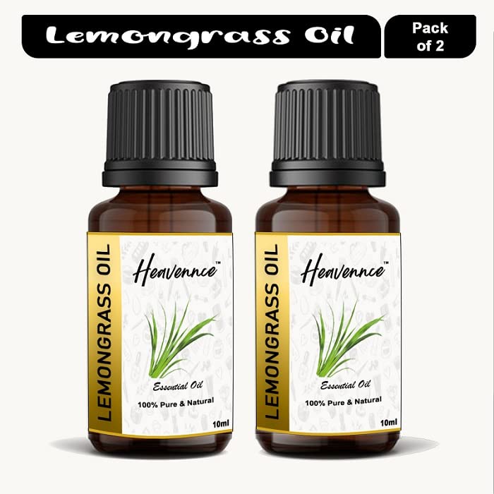 Heavennce Pure Lemongrass Essential Oil - 20ml (Pack of 2) | Natural Aromatherapy Oil for Hair Growth & Skin Care | Diffuser, Massage & Steam Therapy | Perfect for Relaxation, Stress Relief & Home Spa
