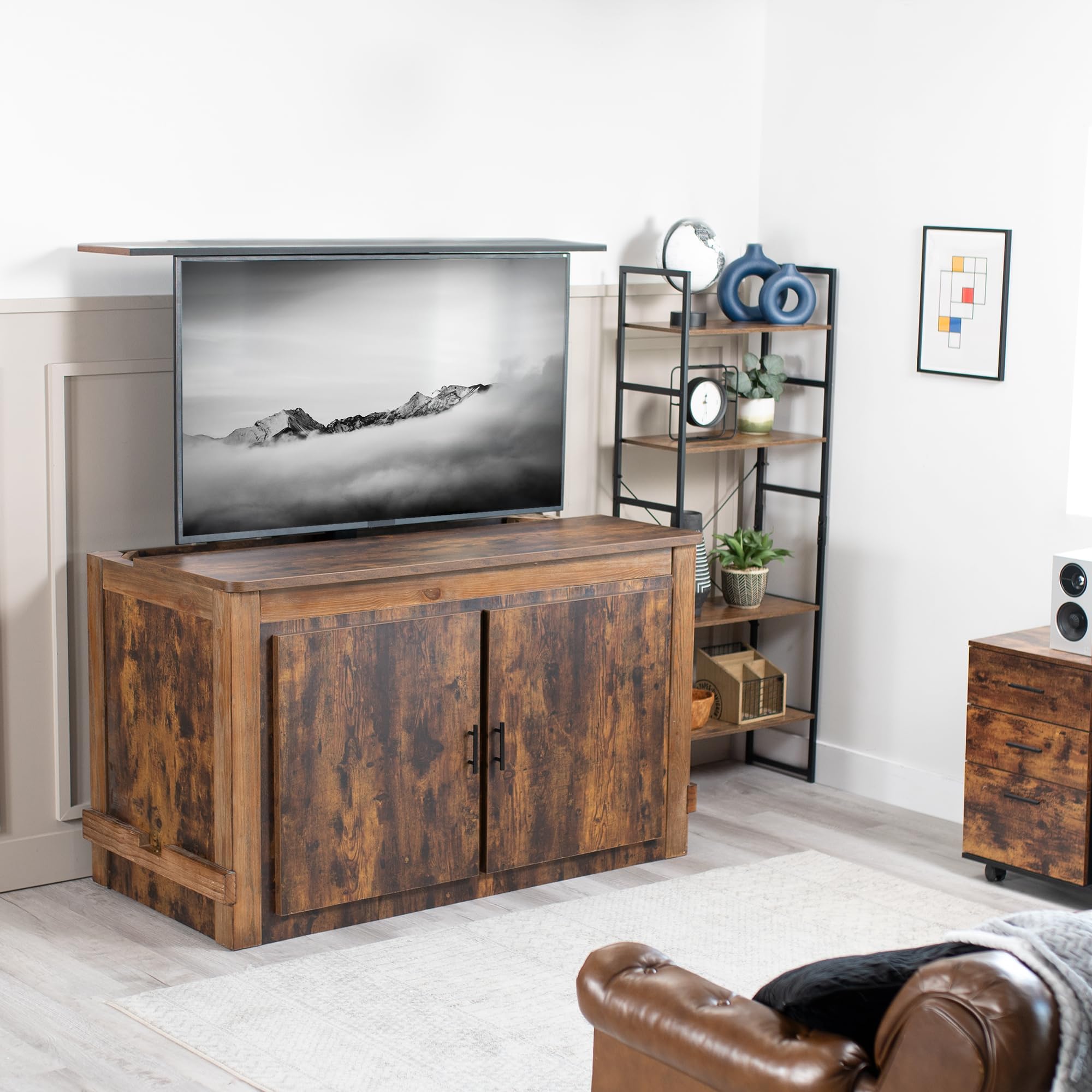 VIVO Motorized TV Stand for 32 to 65 inch Screens - Vertical Lift TV Mount with Remote Control, Compact Universal Bracket MOUNT-E-UP65A - Perfect for Living Room, Bedroom & Home Theater Setup