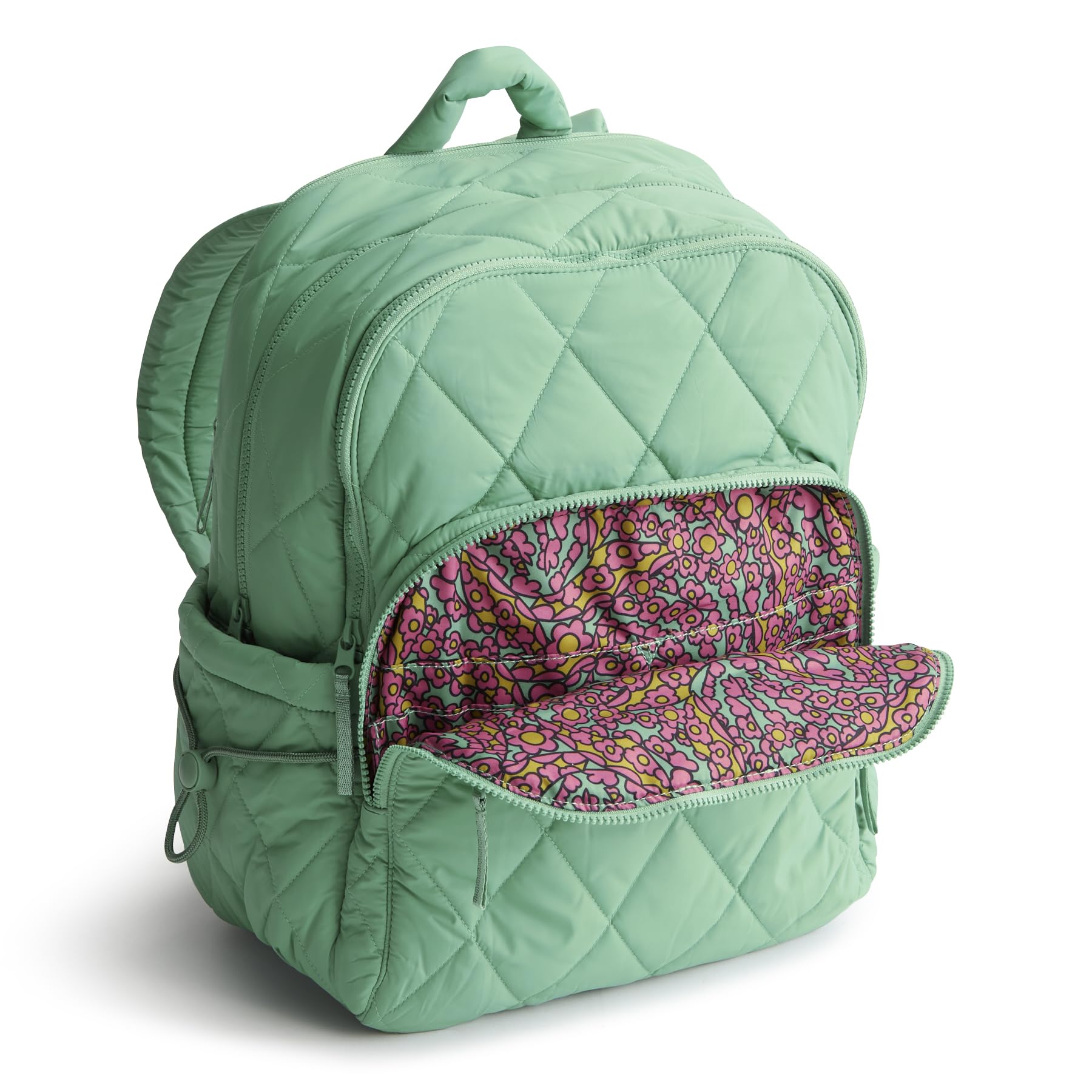 Vera Bradley Featherweight Large Bancroft Backpack - Lightweight Durable Travel Backpack for Women & Girls, Beryl Green - Perfect for School, Work, Travel & Outdoor Adventures