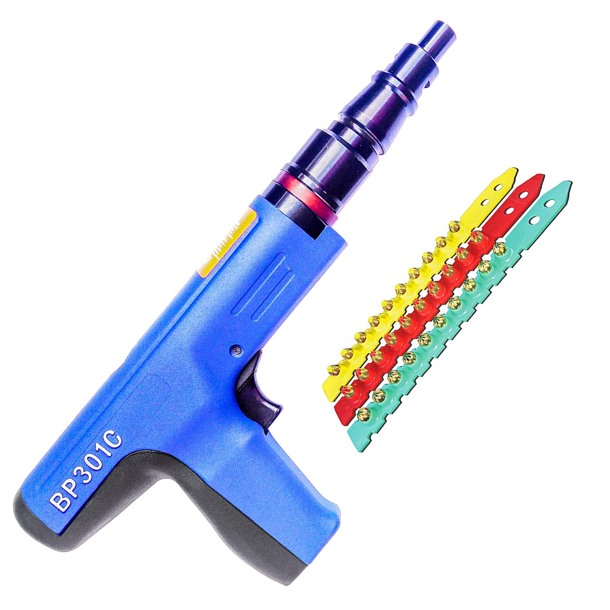 0.27 Caliber Semi-Automatic Powder Actuated Tool - Fastening Tool for Brown, Green, Yellow & Red .27 Caliber Shot Strips | Ideal for Concrete, Steel & Masonry Fastening in Construction Projects