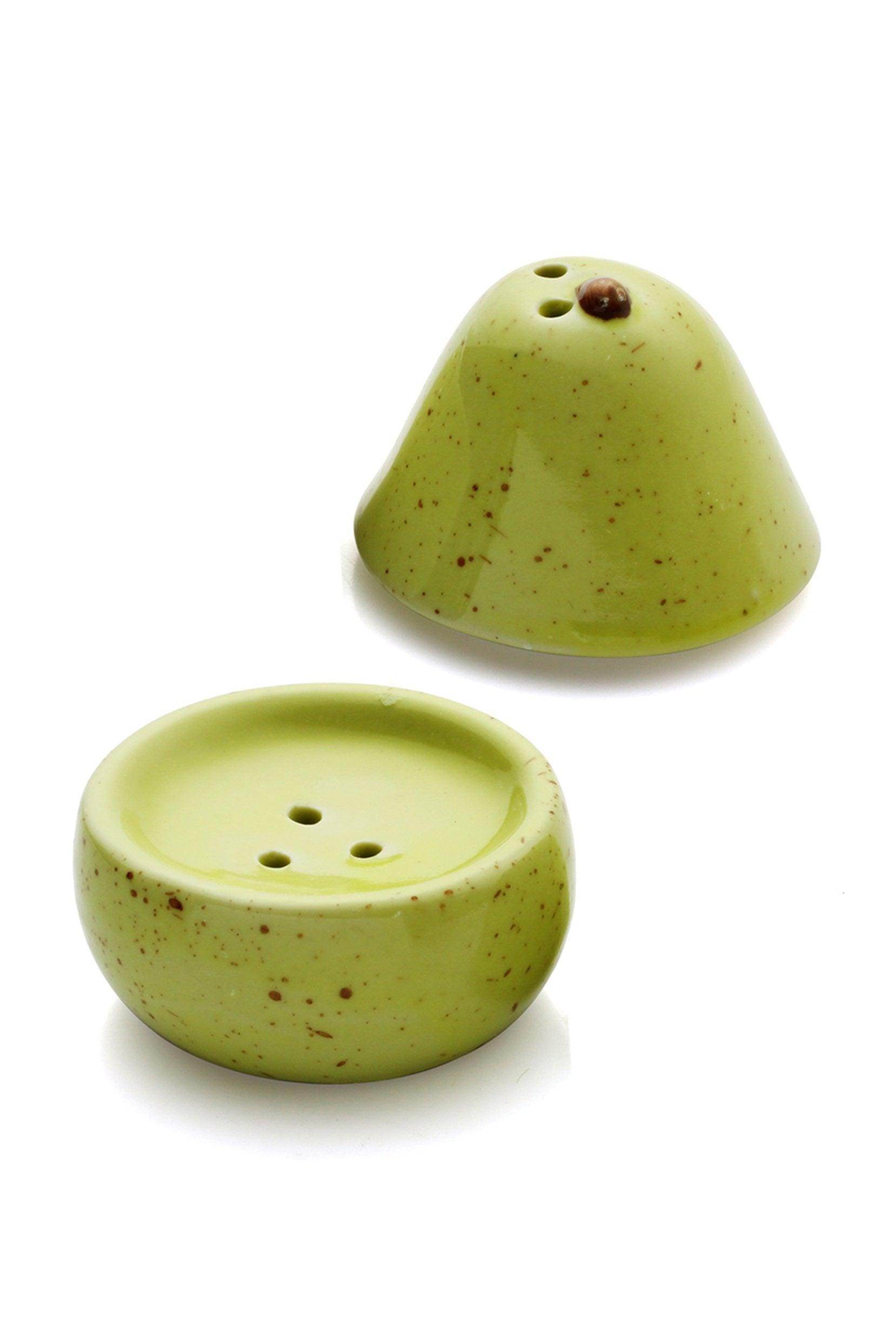 Premium Pear-Shaped Ceramic Salt and Pepper Shakers Set - 6 Piece Kitchen Essentials for Dining Table, Restaurant & Home Decor (CGF0179)