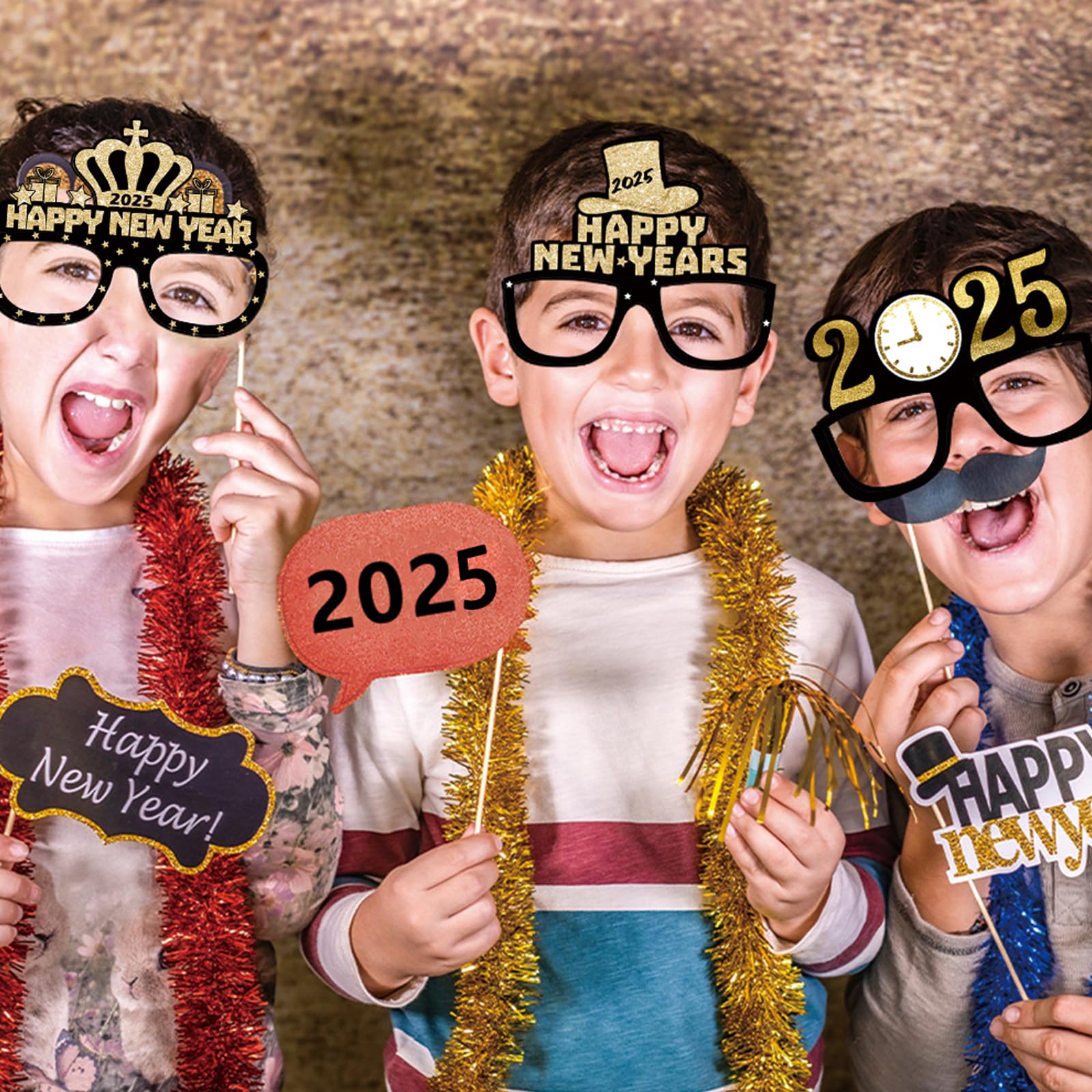2025 New Year's Eve Glasses - 12Pcs Happy New Year Party Decorations & Eyewear Props for NYE Celebrations, Adult Party Favors & Dress Up Accessories - Perfect for Countdown Parties, Themed Events and Festive Gatherings