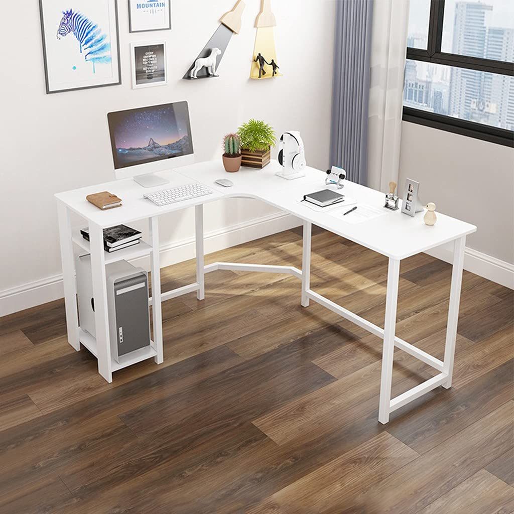 Yuemizi L Shaped Corner Desk - 63 Inch Large Computer Desk for Gaming, Home Office & Study, Sturdy PC Workstation with Keyboard Tray, Ergonomic Writing Table (Black) - Perfect for Small Spaces & Multi-Monitor Setups