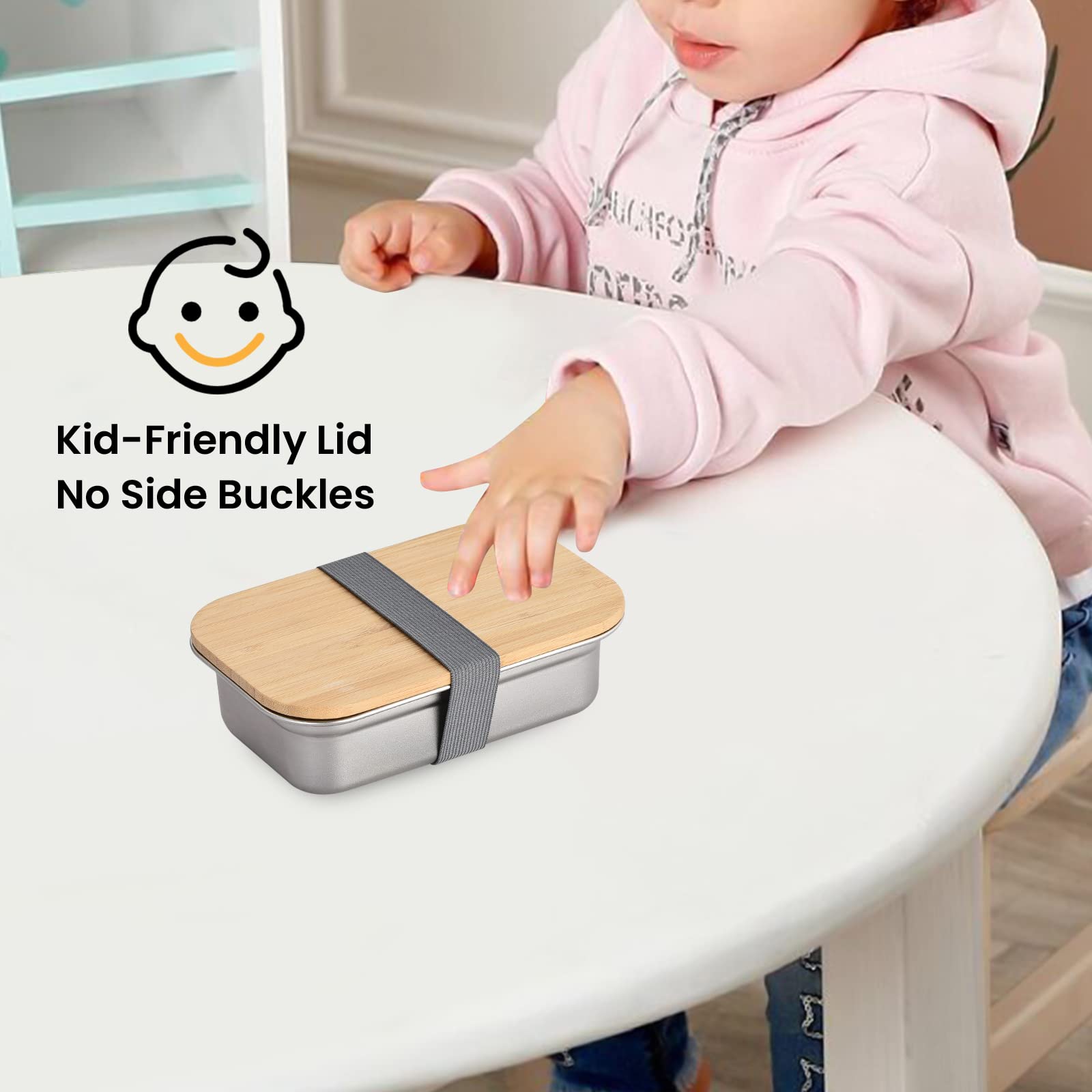 Stainless Steel Bento Box 13oz - Leakproof Lunch Container for Office & School