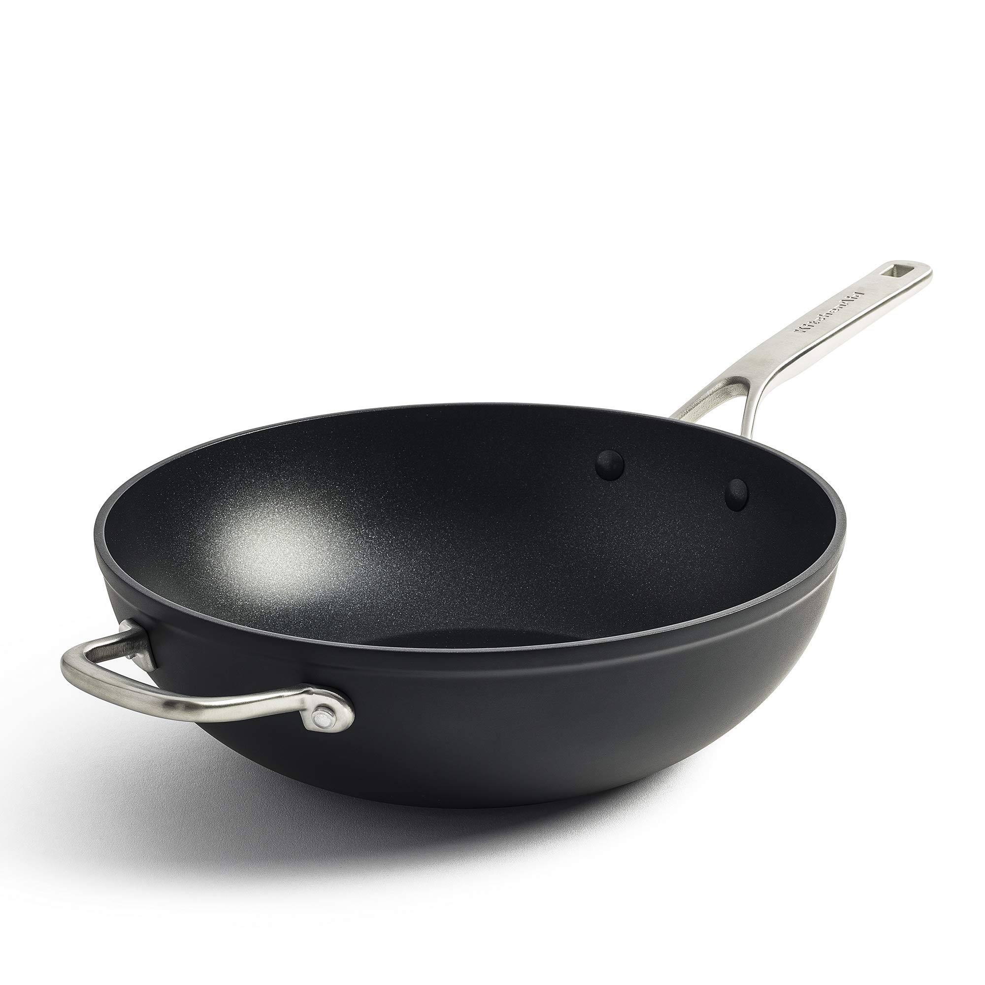 KitchenAid Forged Hardened Aluminum Non-Stick Wok Pan - 30cm/5L, Induction Compatible, Oven & Dishwasher Safe - Perfect for Stir-Frying, Sautéing & Asian Cooking