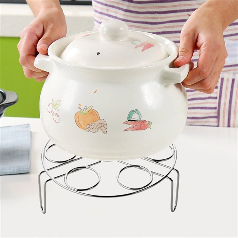 Stainless Steel Stackable Egg Steamer Rack Trivet - 9 Holes for Instant Pot 6QT & 8QT Pressure Cooker Accessories | Perfect for Hard Boiled Eggs, Meal Prep & Kitchen Organization