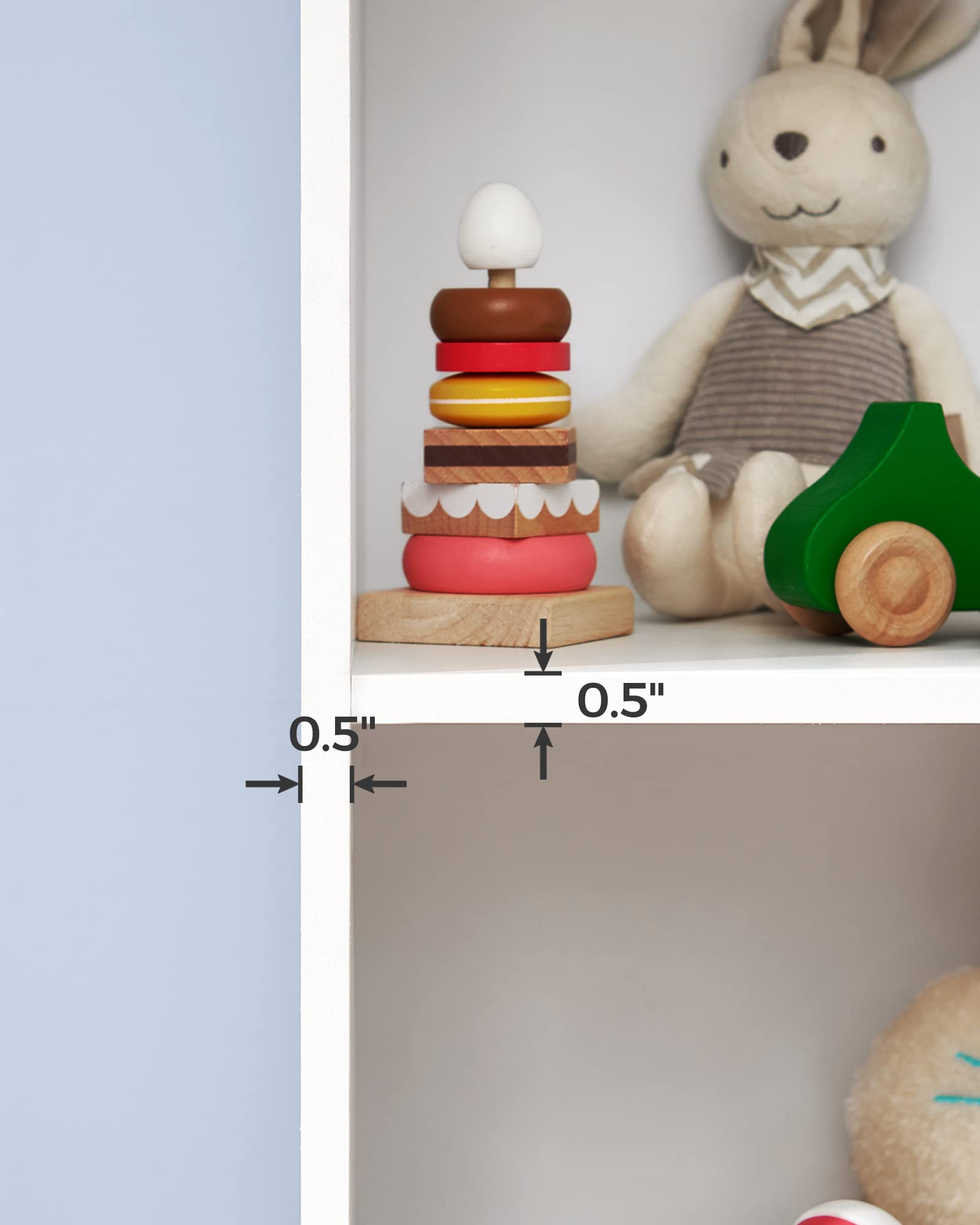 SONGMICS 3-Tier Kids Toy Storage Organizer with Fabric Bins & Adjustable Shelves - White Toy Shelf Organizer for Playroom, Nursery, Bedroom - Perfect for Organizing Toys, Books & Kids Room Decor