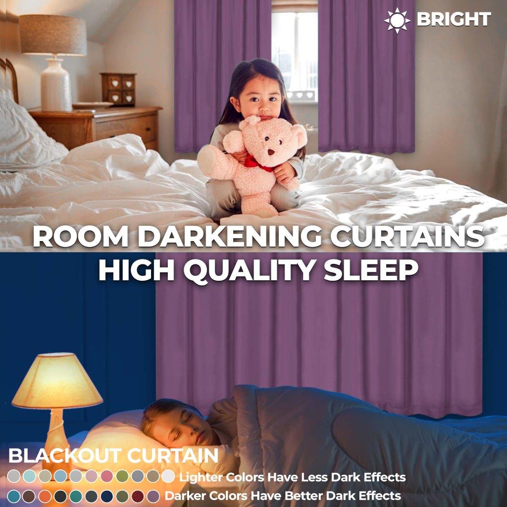 Blackout Curtains with Grommet Top - Solid Classic Modern Window Treatment for Bedroom & Living Room - Noise Reducing & Energy Saving