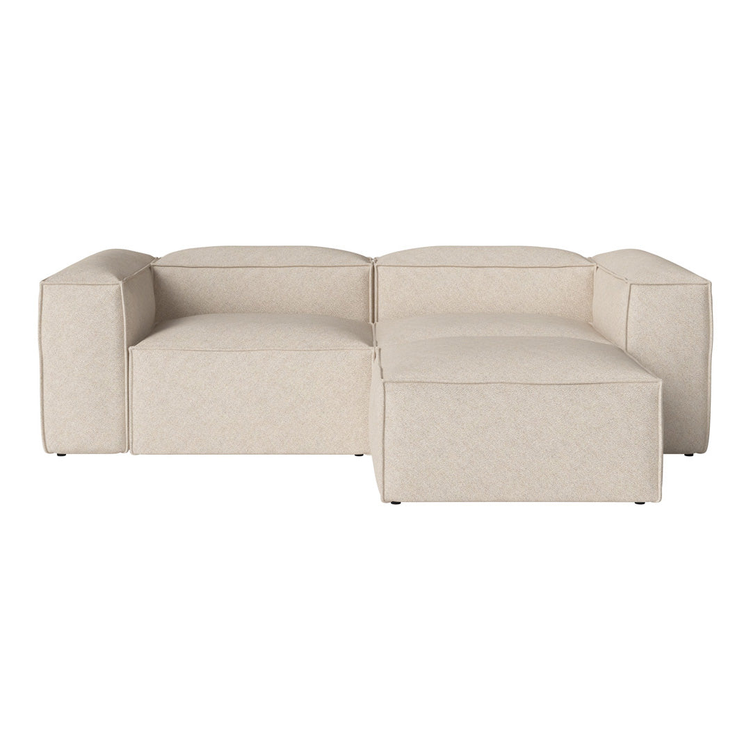 Cosima 2-Seater Small Sofa with Pouf - Compact Loveseat for Small Living Rooms, Apartments & Cozy Spaces