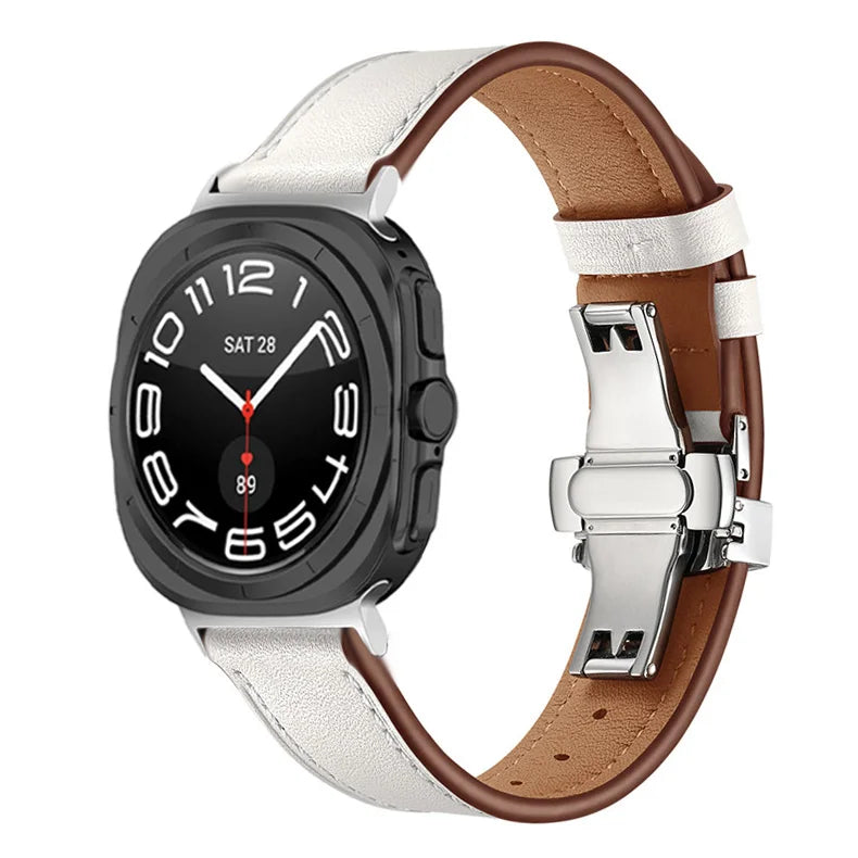 Premium Genuine Leather Bands for Samsung Galaxy Watch Ultra - Stylish, Durable & Comfortable Replacement Straps for Work, Gym & Everyday Wear