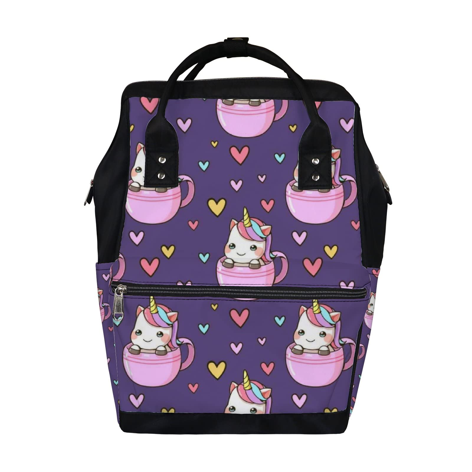 **Pink Cute Kawaii Unicorn Diaper Backpack - Waterproof Baby Nappy Changing Bag with Large Capacity, Durable & Stylish for Women & Men - Perfect for Travel, Daycare & Parenting Outings**