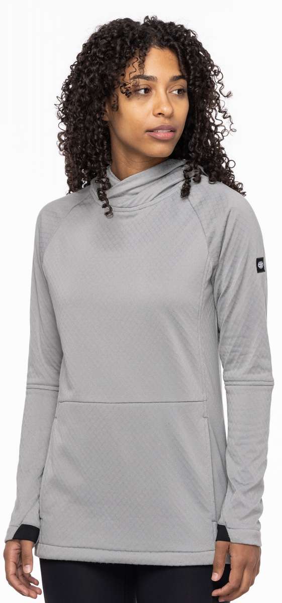 686 Women's Mission Grid Fleece Hoodie 2023 - Soft Warm Pullover for Outdoor Activities, Hiking & Casual Winter Wear