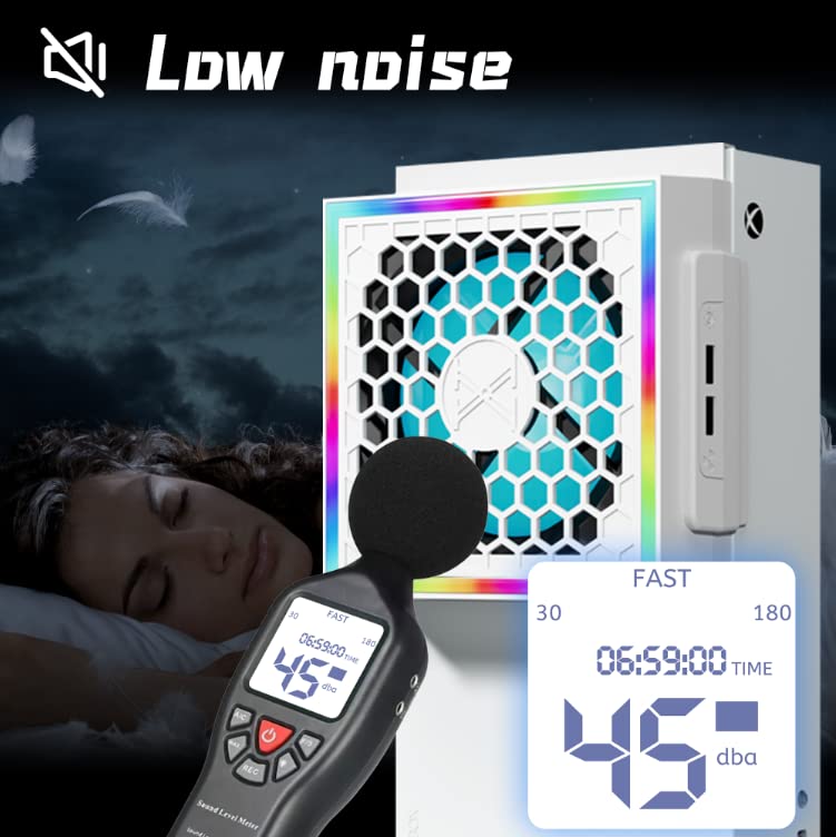RGB Cooling Fan for Xbox Series S - 3 Speed Adjustable High Performance Cooling System with Quiet Operation | Compatible with Horizontal & Vertical Placement | White Gaming Accessory | Perfect for Long Gaming Sessions & Overheating Protection