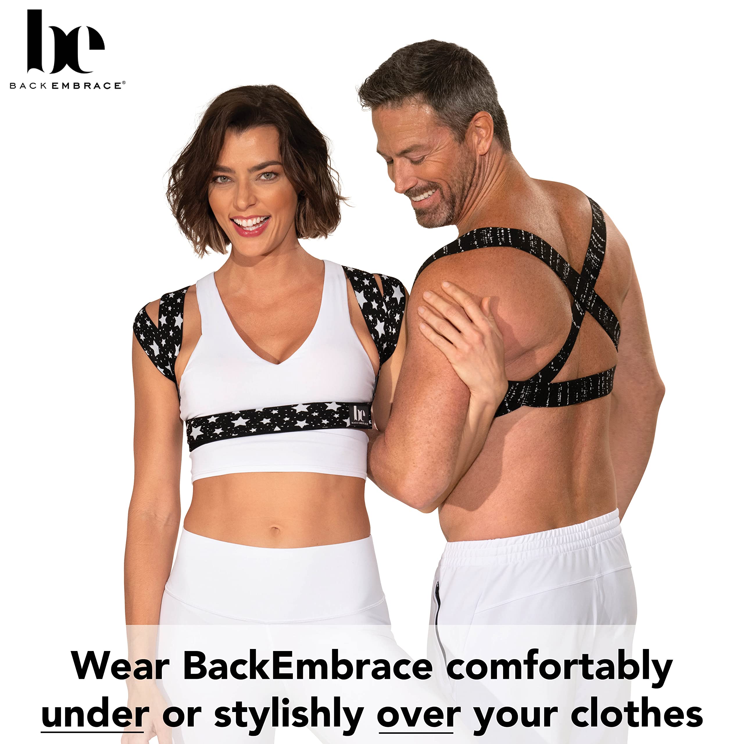 Posture Corrector for Women & Men - Adjustable Back & Shoulder Brace - Pain Relief Support - Made in USA - Slim Fit M/L - Perfect for Office Work & Driving