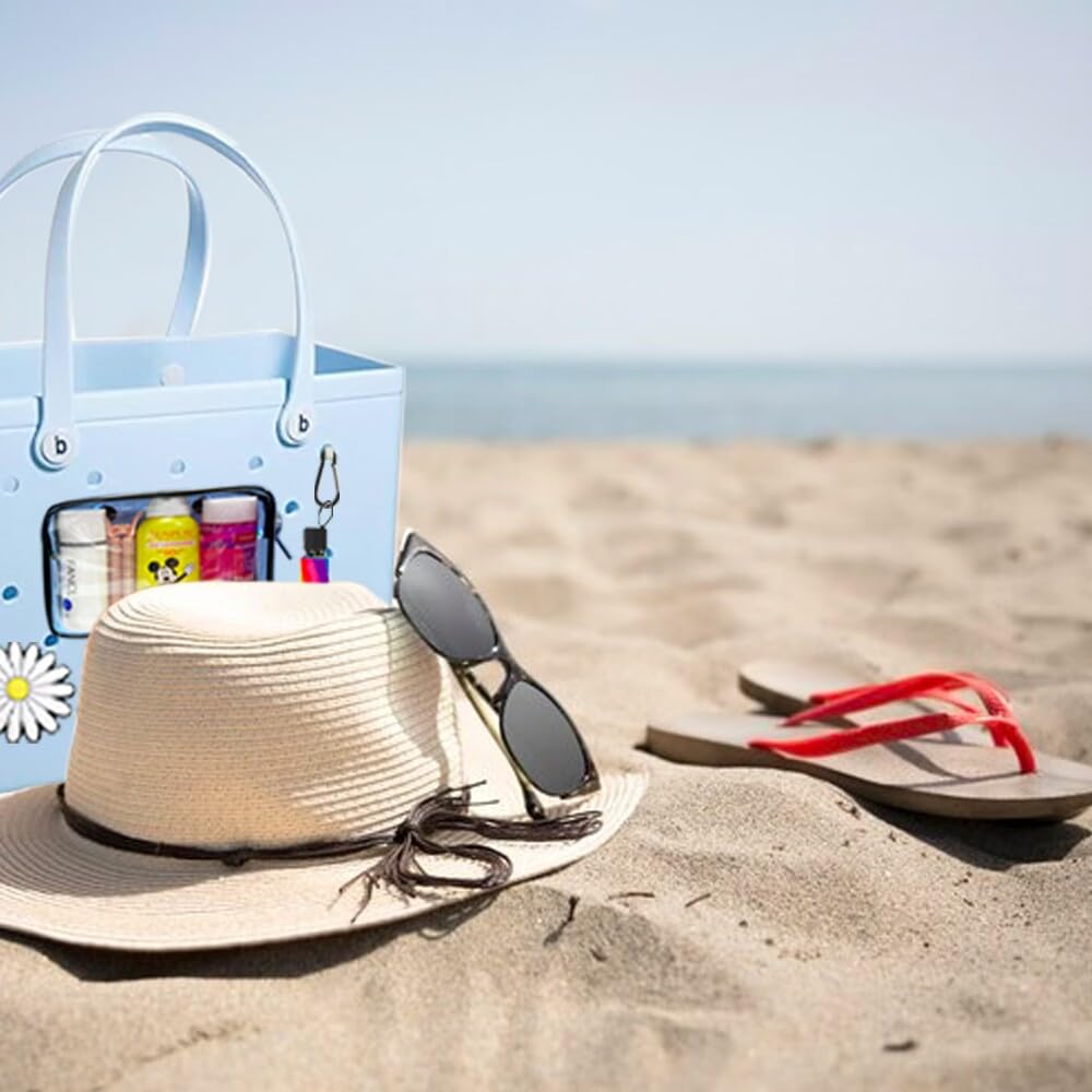 8-Pack Bogg Bag Accessories Set - Clear Pouch, Hooks & Charm for Beach & Travel