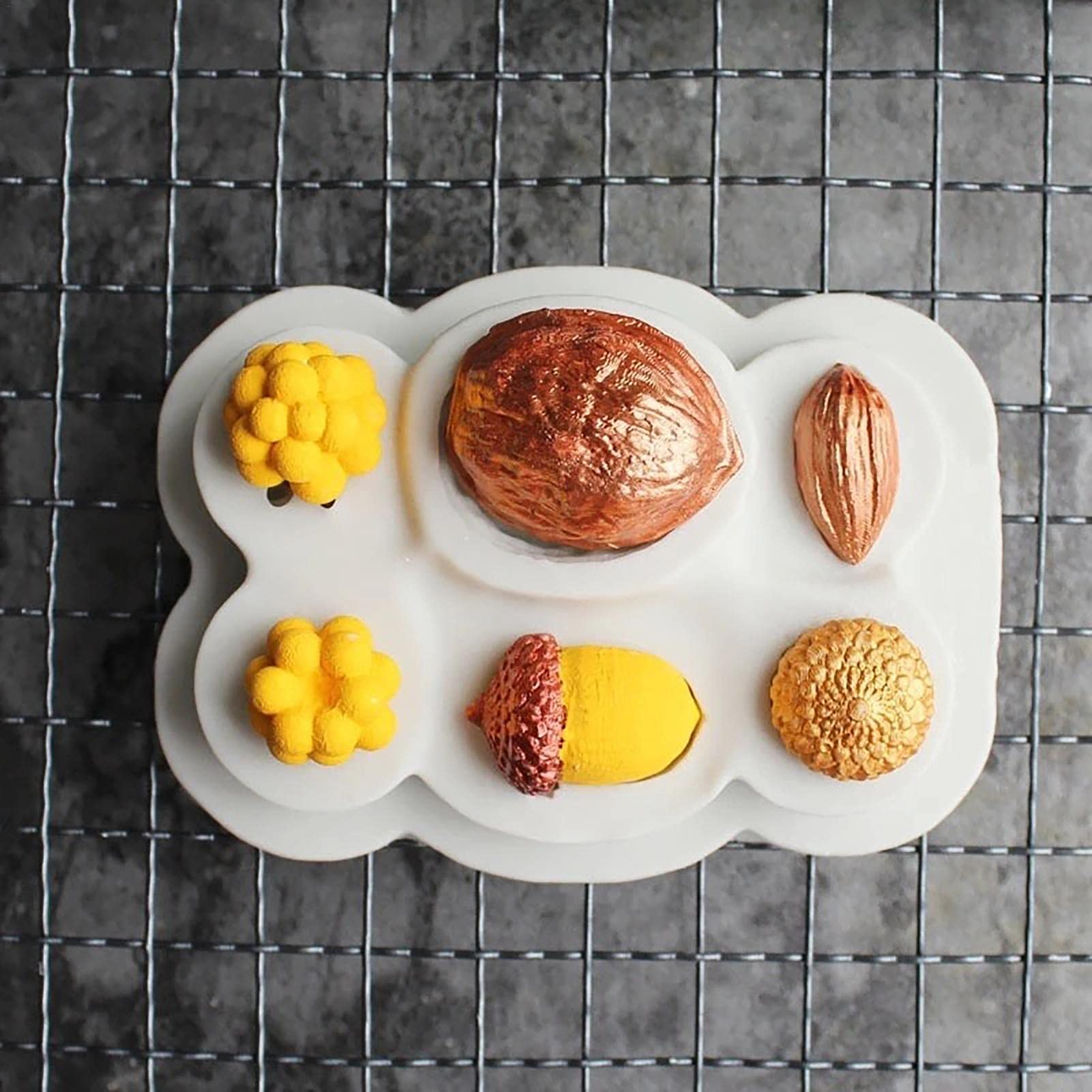 Naysku Silicone Chocolate Mold - Realistic Walnut Hazelnut Pine Nut Design for Fondant, Baking & Cake Decorating | Non-Stick Kitchen Baking Tool for DIY Desserts, Party Treats & Holiday Cooking
