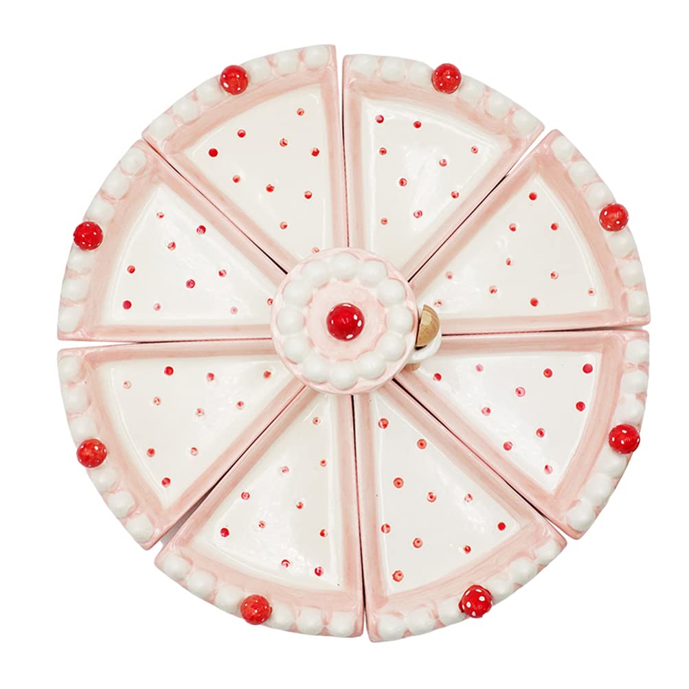 NUOBESTY 8-Piece Ceramic Triangle Cake Plates Set - Appetizer, Dessert, Pie, Fruit & Pizza Serving Dishes - Elegant Dinnerware for Parties, Tea Time & Home Decor