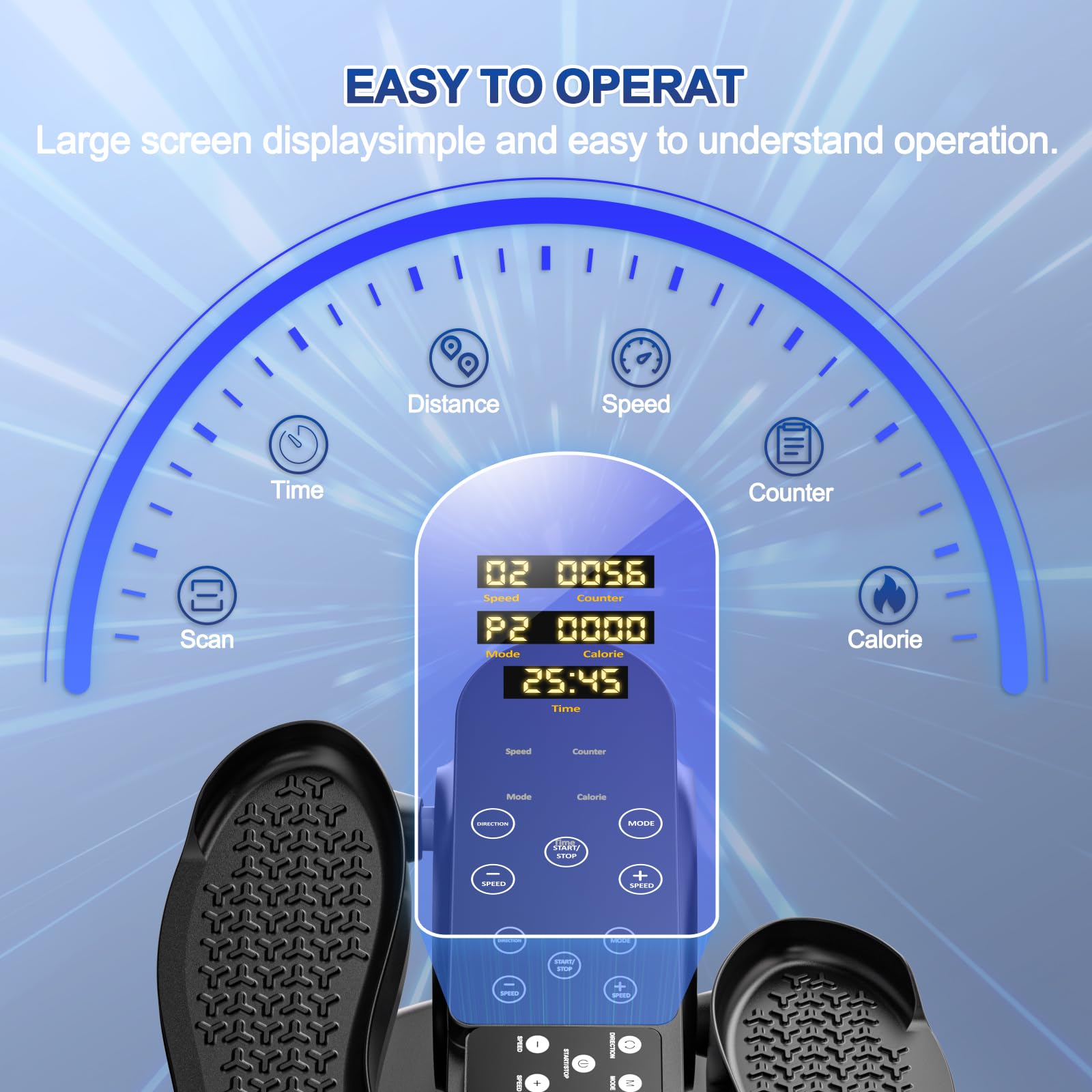 Under Desk Elliptical Machine - Upgraded Quiet Portable Leg Exerciser for Seniors & Office Workers | Electric Seated Pedal Exerciser with Remote Control & 12 Speed Levels | Perfect for Home, Office & Physical Therapy Use