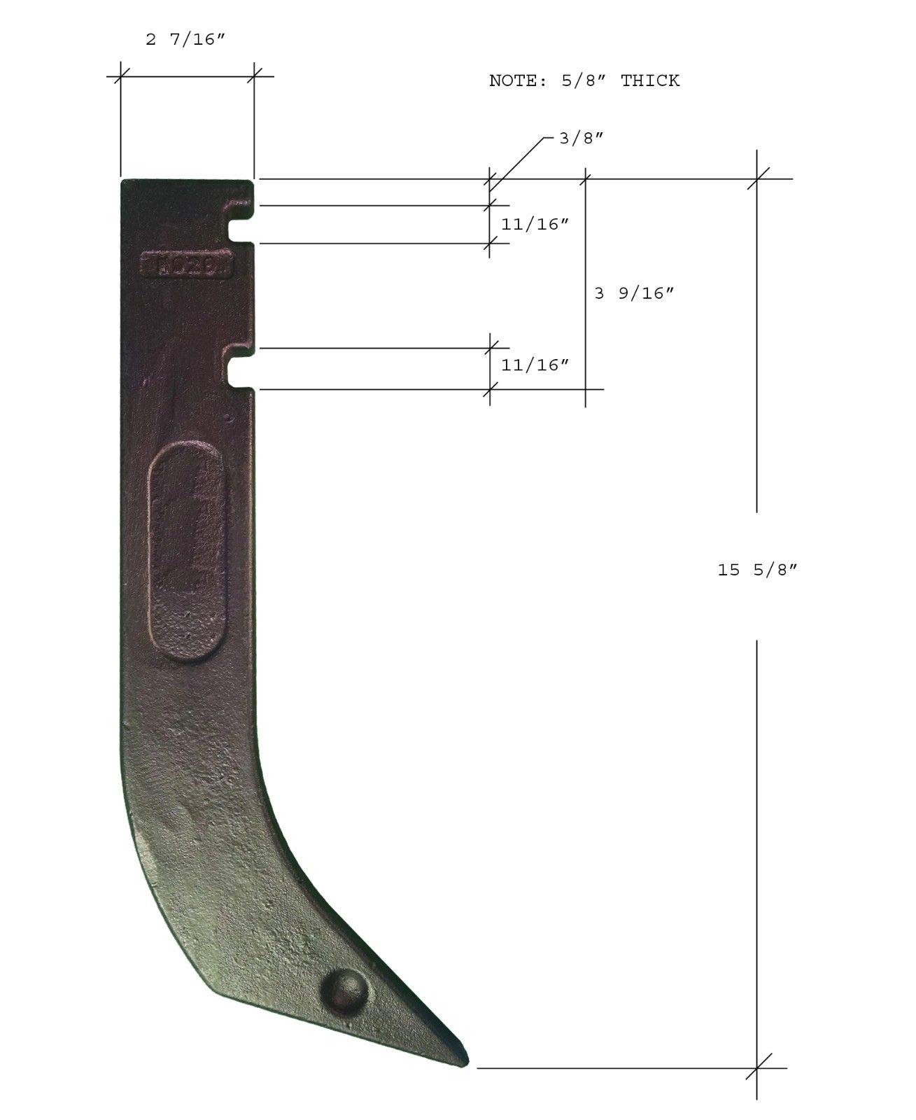 Digger Supply 8 - Gannon Scraper Box Shanks with Scarifier Teeth & Clips - H920, 8075, K1306 - Heavy Duty Tractor Attachment for Landscaping & Soil Preparation