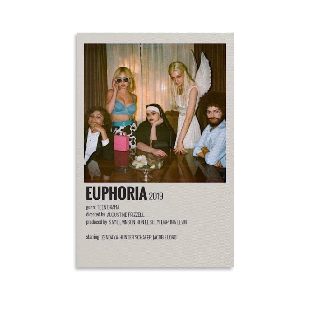 90s Aesthetic Minimalist Movie Poster - Polaroid Euphoria Wall Art Canvas Painting for Living Room & Bedroom Decor (16x24inch, 40x60cm) - Perfect for Vintage Themed Spaces, Teen Rooms & Movie Lovers
