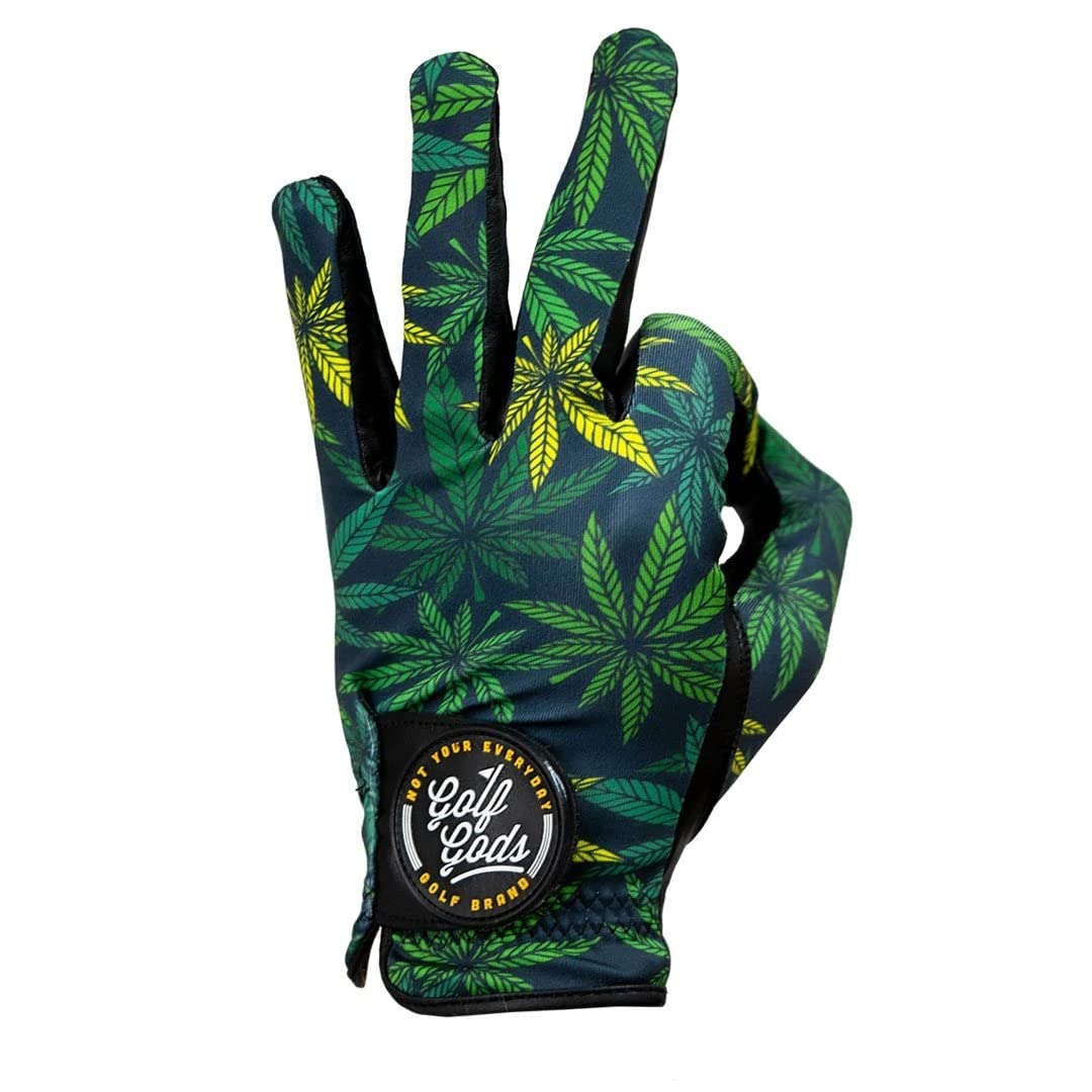 Golf Gods Premium Golf Glove - Devil's Lettuce Design - Left/Right Hand - Breathable & Grip Enhanced for Men & Women - Perfect for Driving Range & Tournament Play