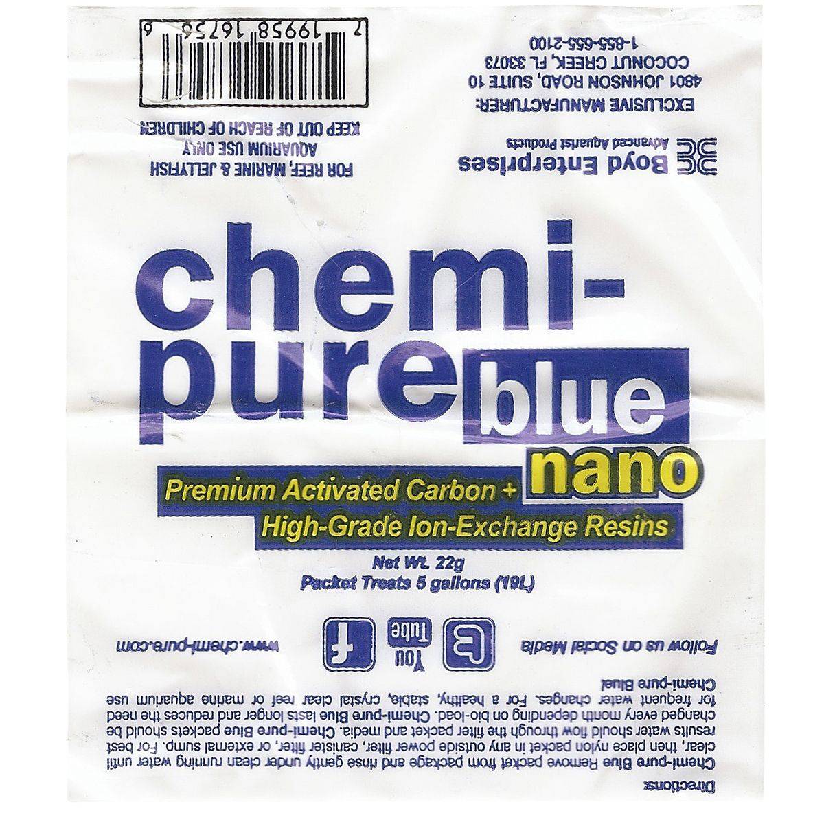 Chemi Pure Blue Aquarium Filter Media by Boyd Enterprises - Premium Water Purification for Saltwater & Reef Tanks - Eliminates Toxins & Improves Water Clarity