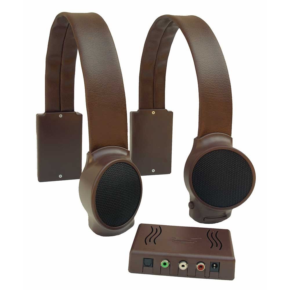 Wireless TV Speakers for Couch & Armchair - Assistive Hearing Device with RF Wireless Technology, Portable Sound Amplifier for Hard of Hearing - Voice Enhanced Audio with Flexible Connectivity - Ideal for Home Theater, Elderly Care & Bedroom TV Watching (Brown)