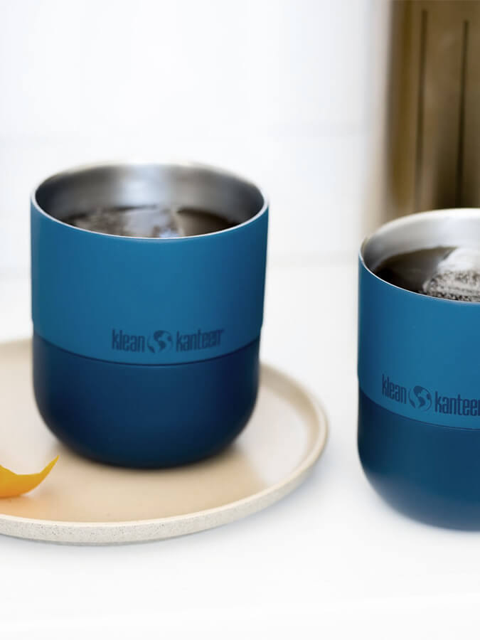 Klean Kanteen Rise Lowball Tumbler with Flip Lid - 10oz (280ml) Stainless Steel Insulated Cup for Coffee, Tea & Cold Drinks - Perfect for Home, Office & Travel
