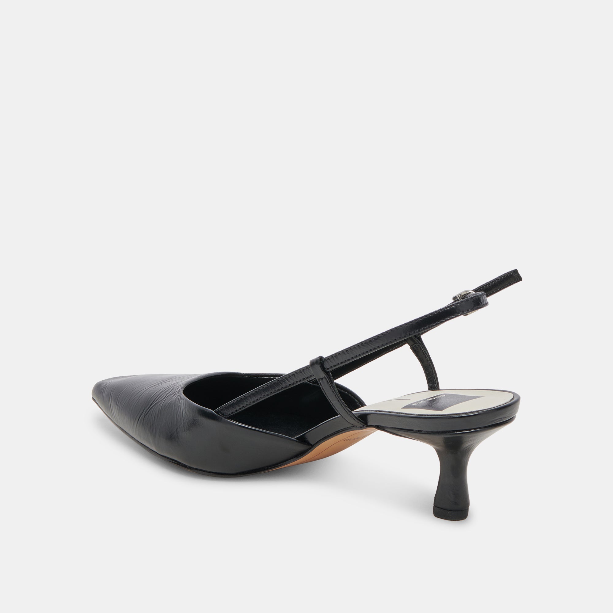 ODELA Women's Wide Heel Shoes - Midnight Crinkle Patent Leather Pumps for Work, Office & Evening Events
