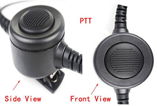 Throat Mic Headset with Push-to-Talk (PTT) Button - Compatible with Baofeng BF-F8HP, UV-82, Kenwood & Wouxun Two-Way Radios - Secure & Hands-Free Communication for Security, Construction & Outdoor Adventures