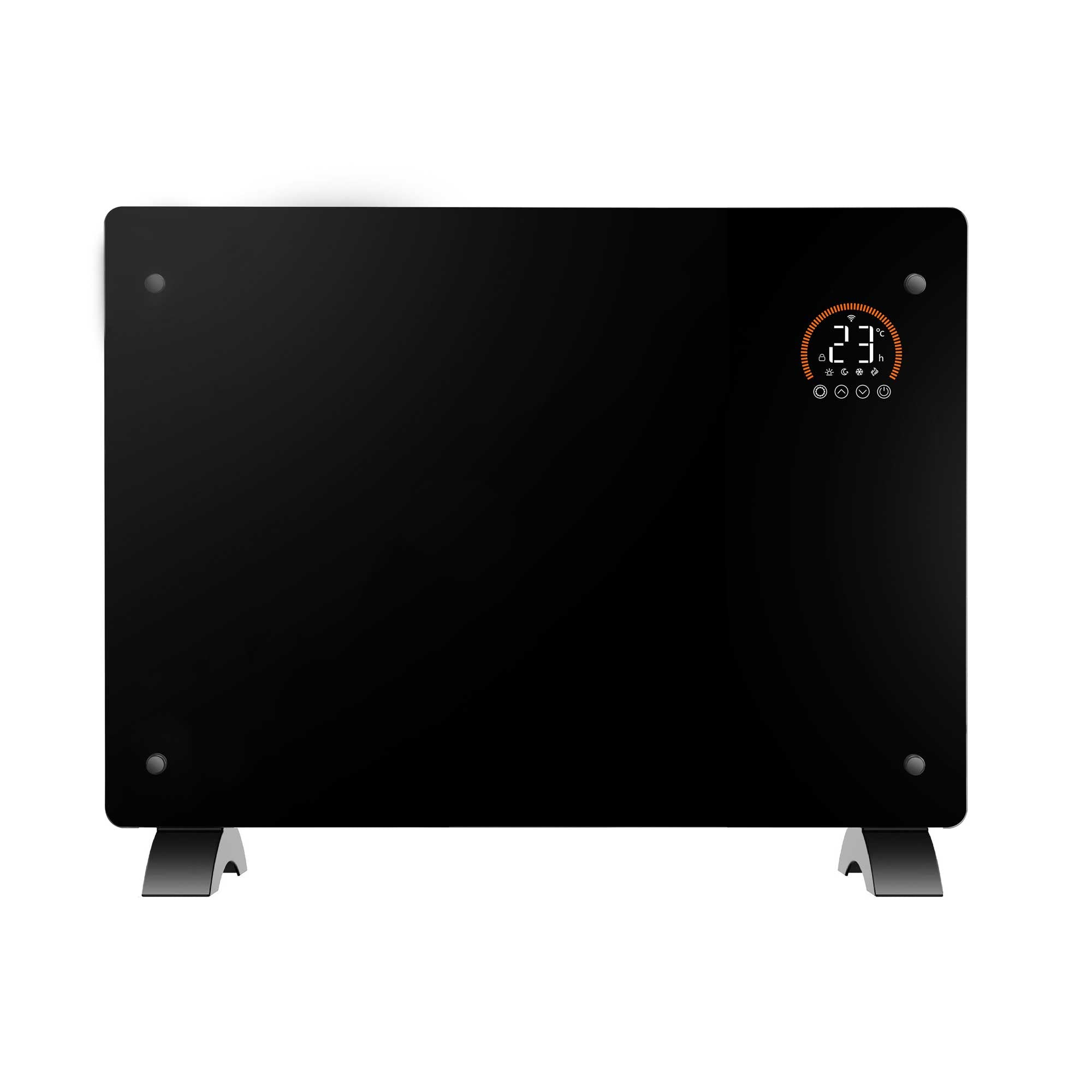 Baridi 1500W Smart WiFi Electric Glass Panel Heater with Remote Control & 24/7 Timer - Energy Efficient Space Heater for Bedroom, Office, Living Room - Black (Model DH137)