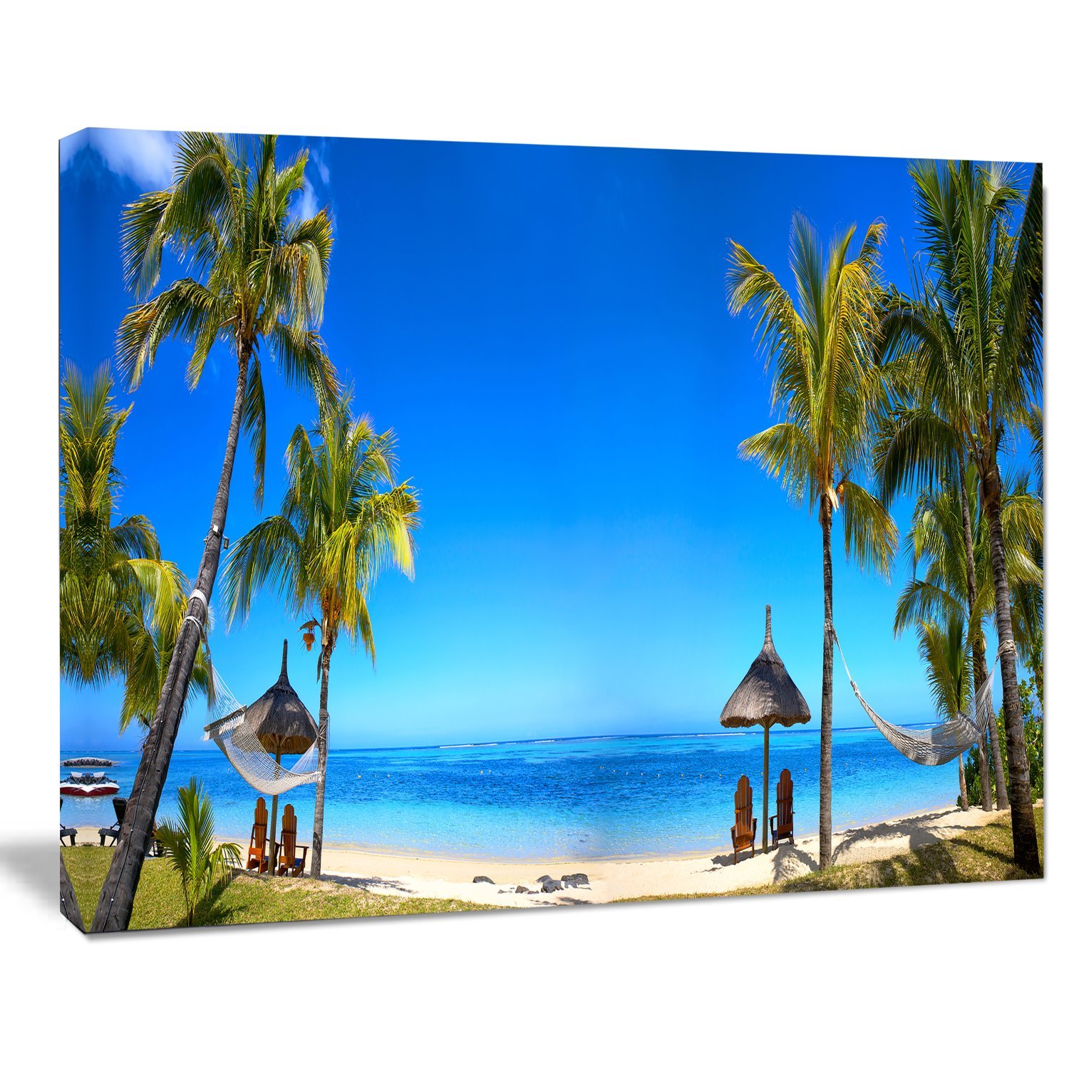 Designart PT9400-20-12 Mauritius Beach with Chairs Seashore Photo Canvas Art Print - 12