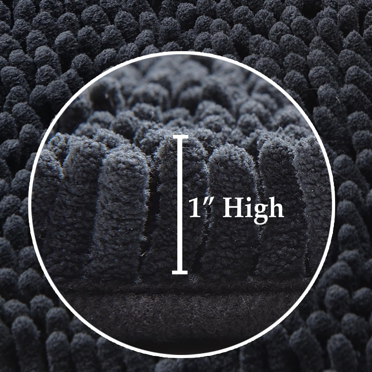 4-Piece Plush Bathroom Rug Set - Soft Shaggy Chenille Non-Slip Bath Mats for Bathroom Floor, Tub & Shower - Ultra Absorbent & Durable - Perfect for Modern Bathrooms & Spa-Like Retreats (Black)