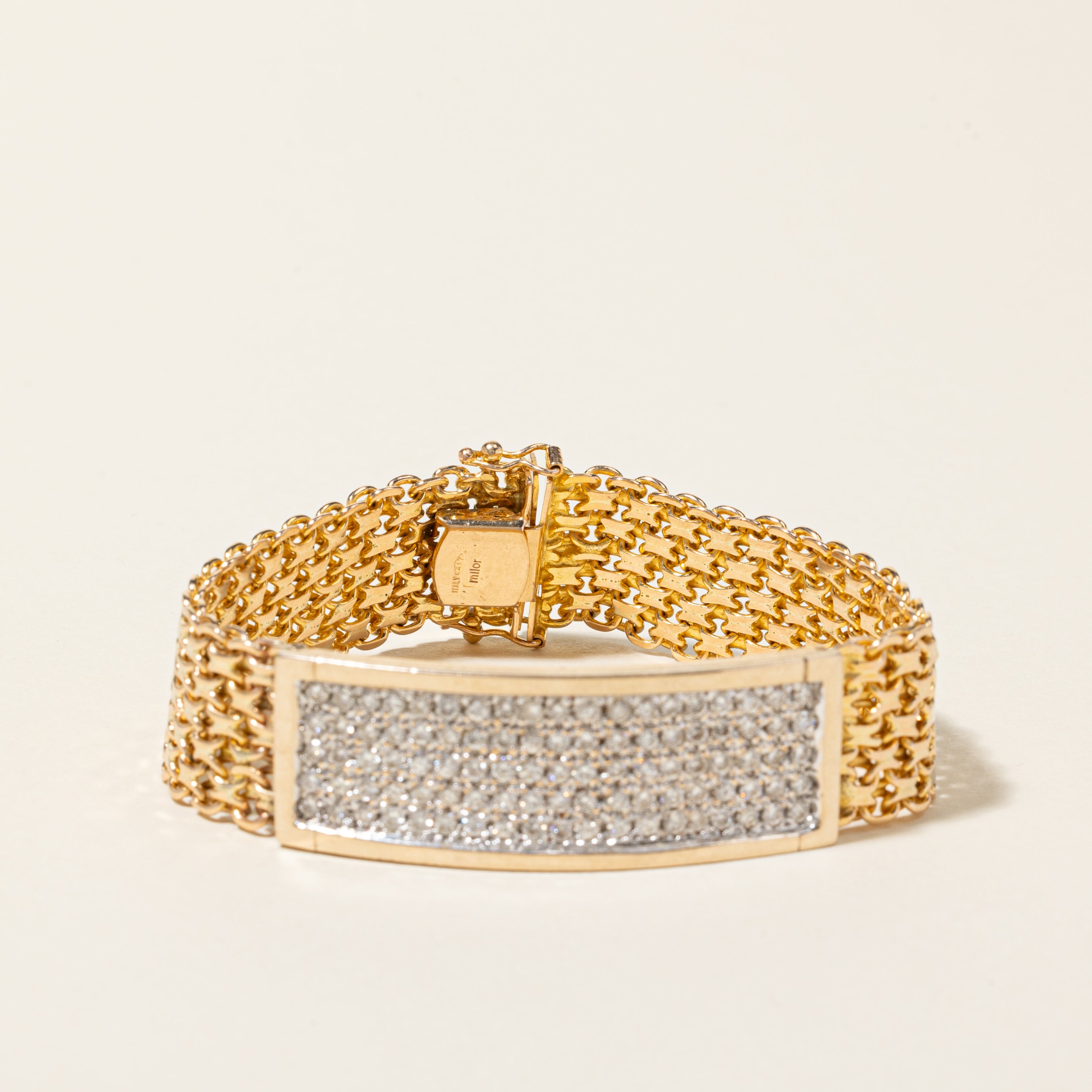 10K Yellow Gold Diamond Watch Strap Bracelet for Women | 2.47ctw Italian Craftsmanship | Size 6.5 | Elegant Gift for Anniversary, Birthday & Special Occasions
