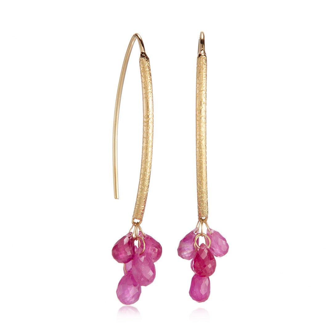 Exquisite Pink Sapphire Navette Earrings for Women | Elegant Oval Cut Gemstone Jewelry | Perfect for Weddings, Parties & Special Occasions