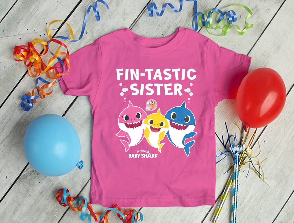 Baby Shark Sister Shirt Pink 4T - Fintastic Birthday Gift for Girls
