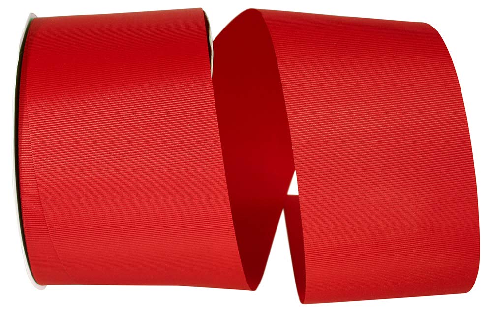 3 Inch x 50 Yards Premium Grosgrain Allure Ribbon - Vibrant Red Color for Gift Wrapping, DIY Crafts, Wedding Decorations & Hair Bows