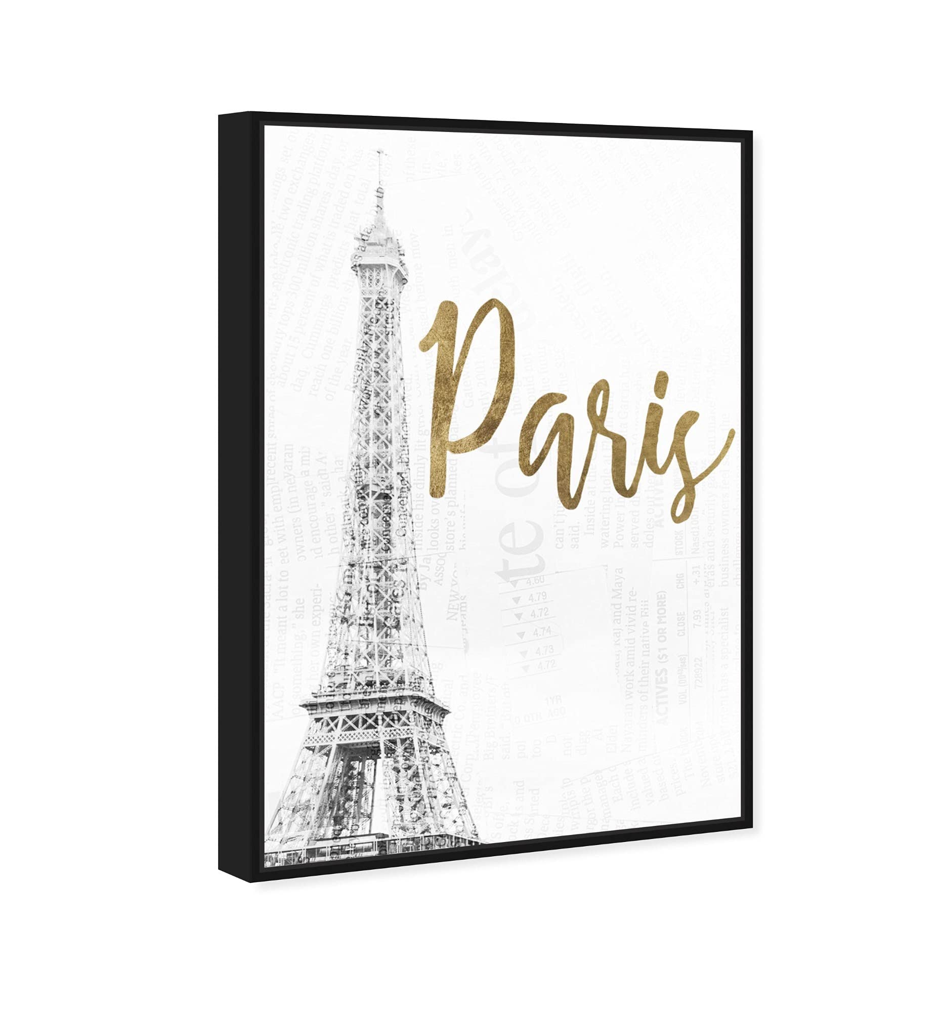 Paris Heart Framed Canvas Print - European Cities & Skylines Wall Art Decor for Living Room, Bedroom & Office | Home & Gift Idea