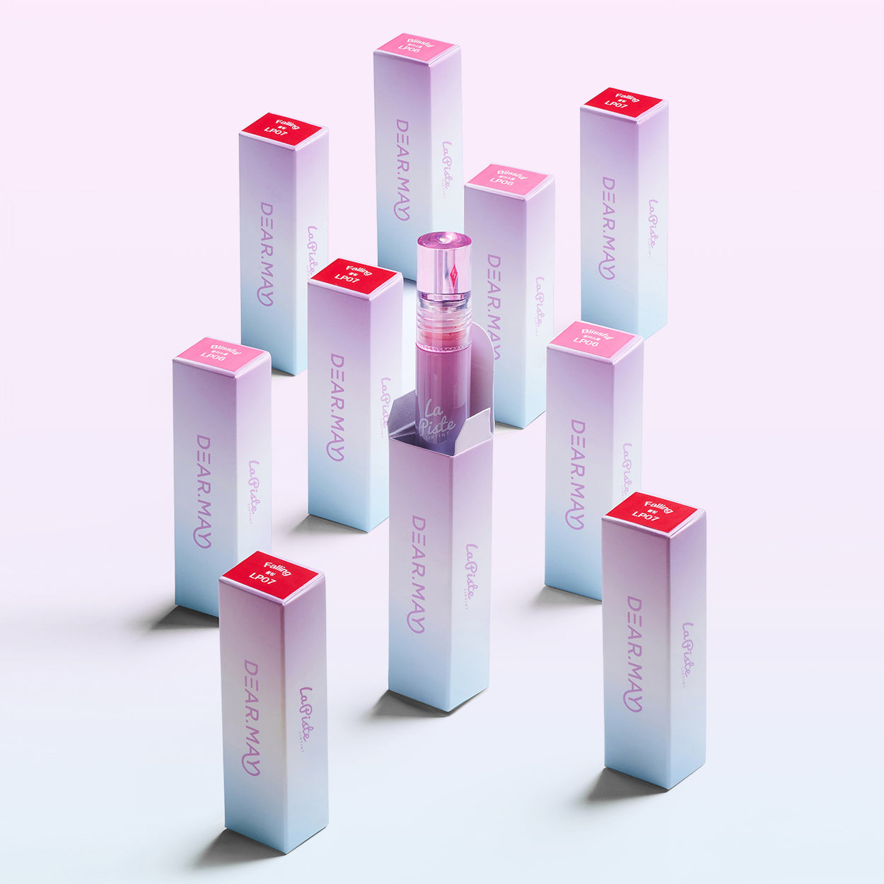 DEAR.MAY La Piste Lip Tint - 6 Long-Lasting Colors, 4.1g Moisturizing Lip Stain - Perfect for Everyday Wear, Date Night & Makeup Looks