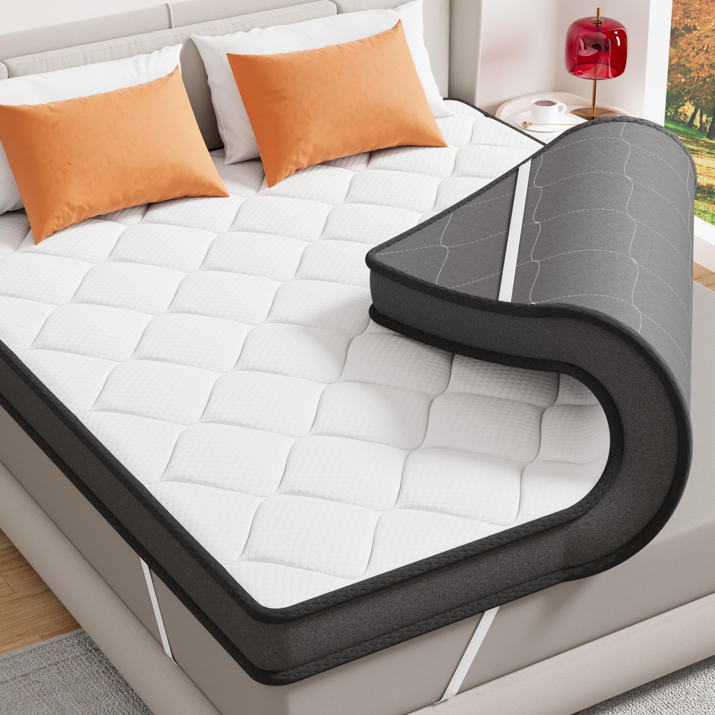 3 Inch Multi-Layer Memory Foam Mattress Topper Twin XL - High Density Gel Infused Cooling Mattress Pad for Back Pain Relief & Body Support - Medium Firm Bed Topper for Side, Back & Stomach Sleepers - Perfect for Guest Beds, Dorms & Home Use