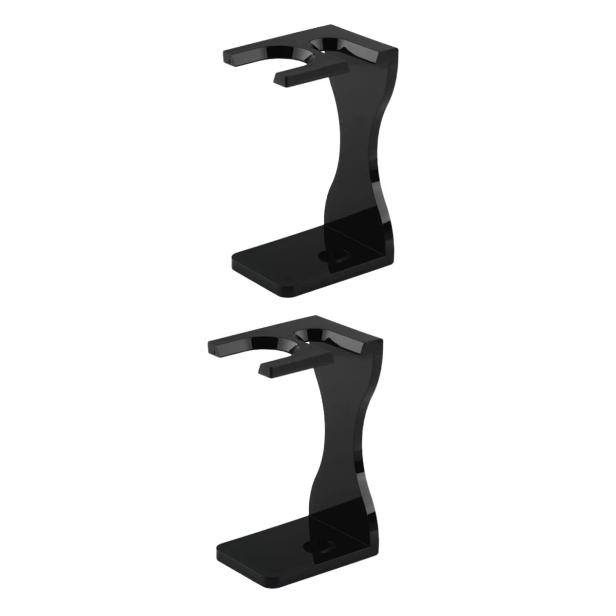 Healvian 2-Pack Beard Brush Holder & Electric Shaver Stand - Wooden Desk Organizer for Bathroom, Vanity, or Travel - Perfect for Men's Grooming Accessories, Shaving Brush & Razor Storage